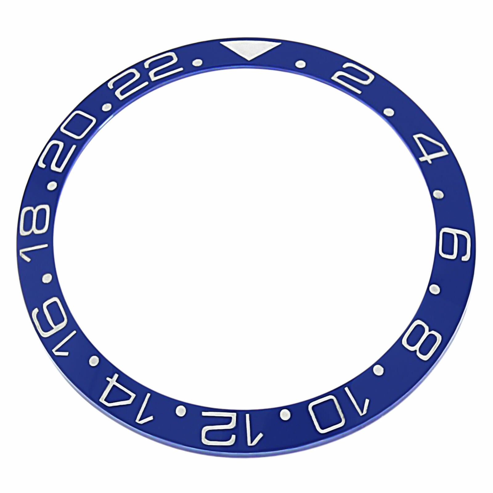 BEZEL INSERT CERAMIC FOR ROLEX GMT II 16710, 16760 SAPPHIRE BLUE SILVER FONT TOP