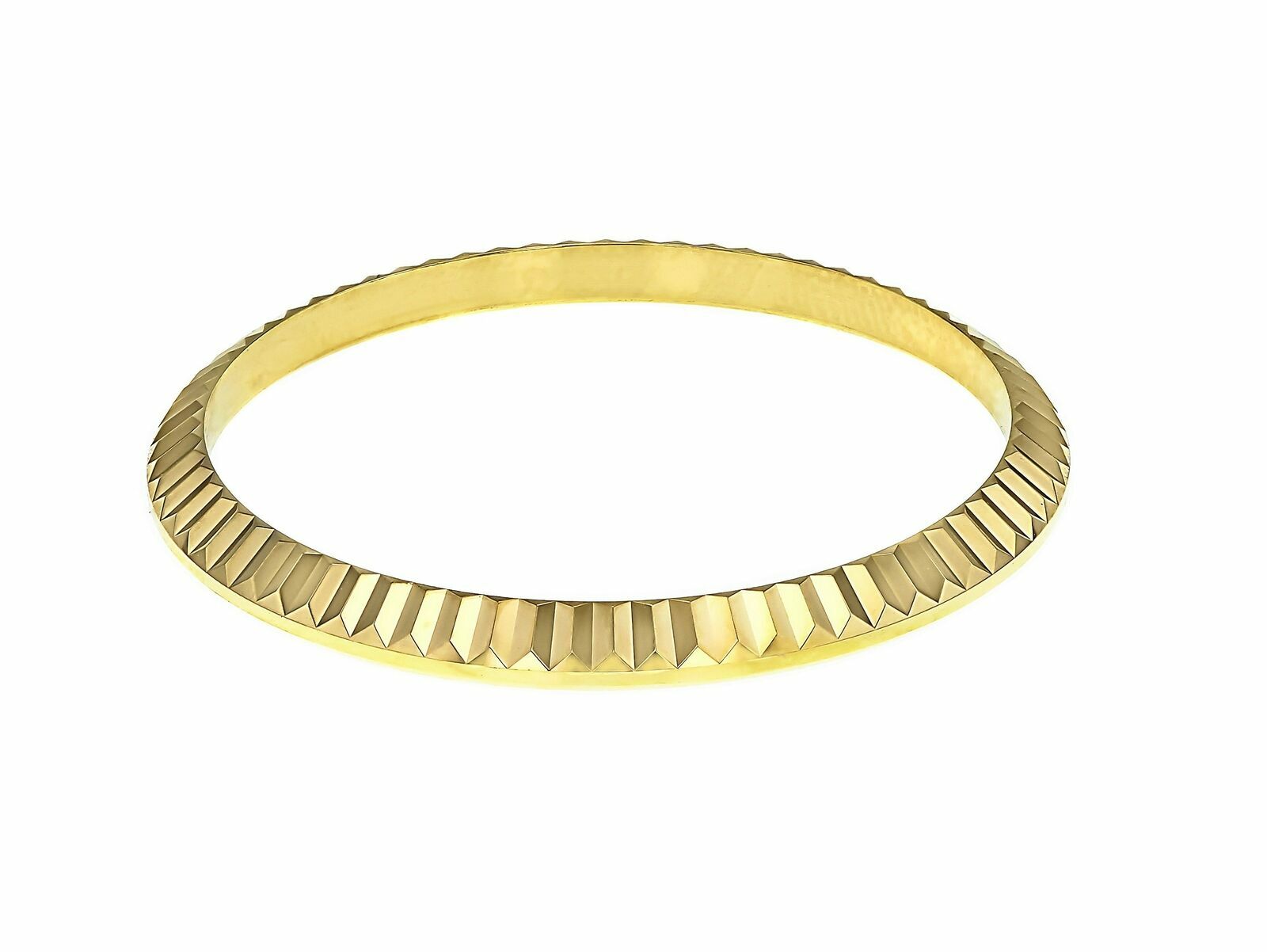 FLUTED  BEZEL FOR 34MM ROLEX DATE 15000,15005,15053,15200,15223,15505 GOLD PLATE