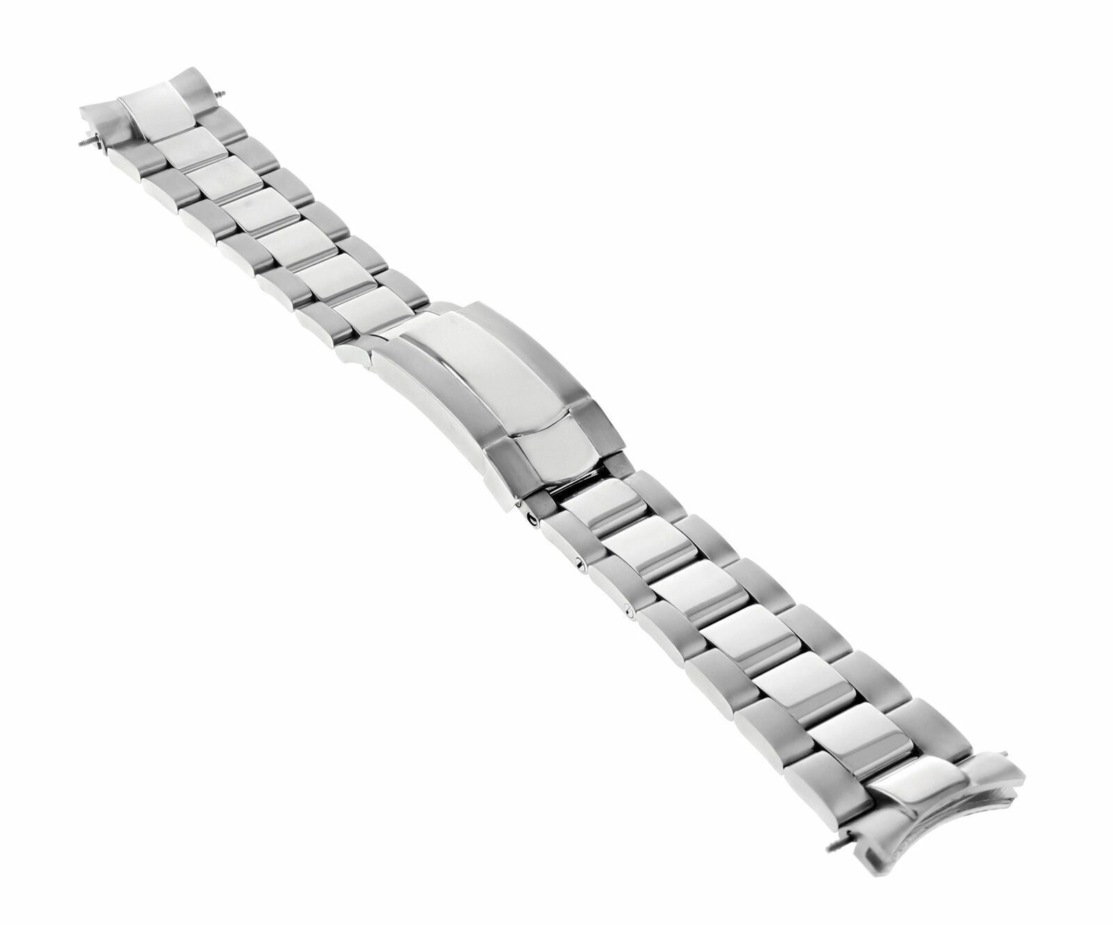 OYSTER WATCH BAND BRACELET FOR ROLEX DAYTONA FLIP LOCK SHINY CENTER S/STEEL