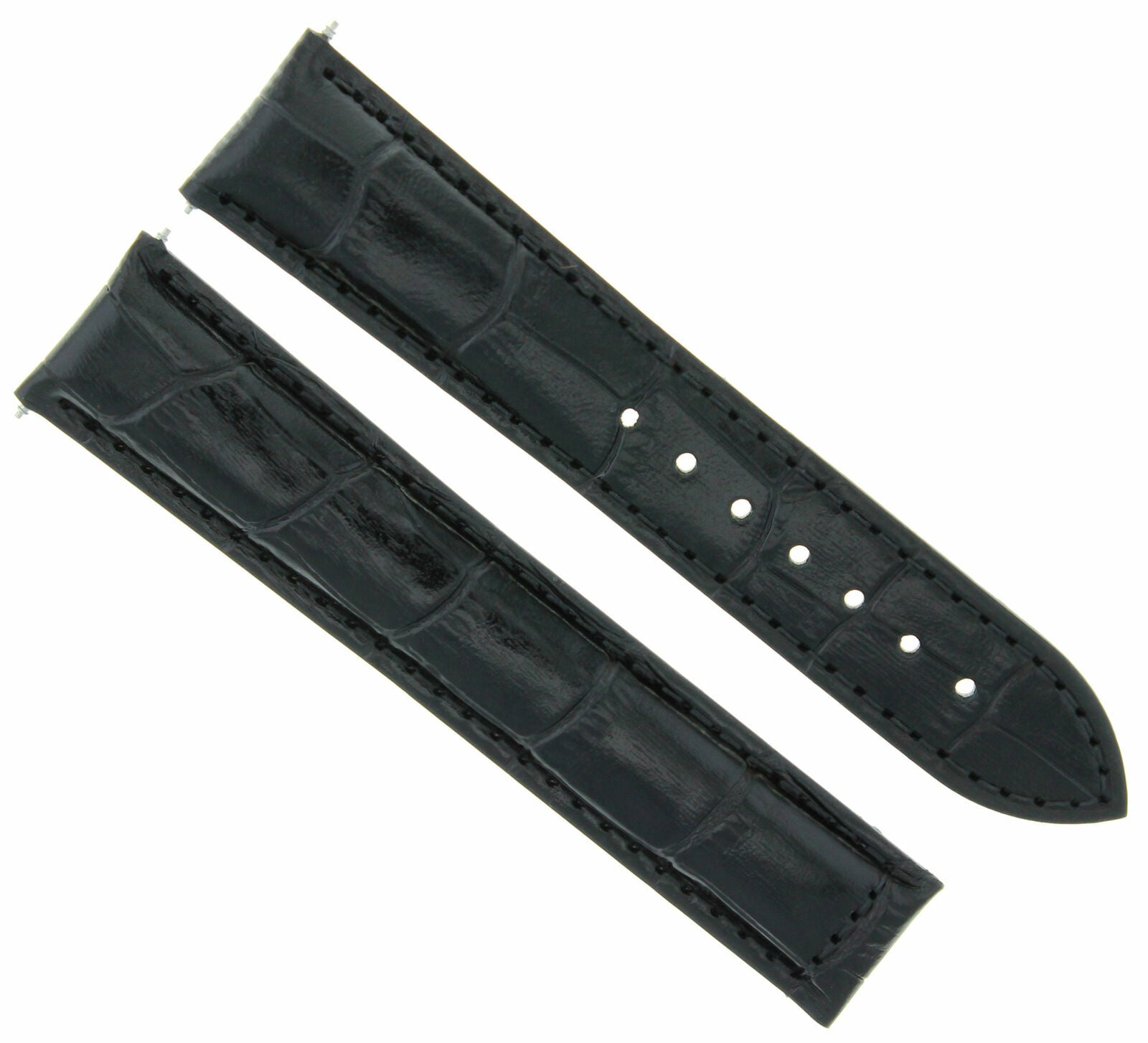 22MM LEATHER BAND STRAP FOR 22/18 IWC LAUREUS WATCH DEPLOYMENT CLASP BLACK