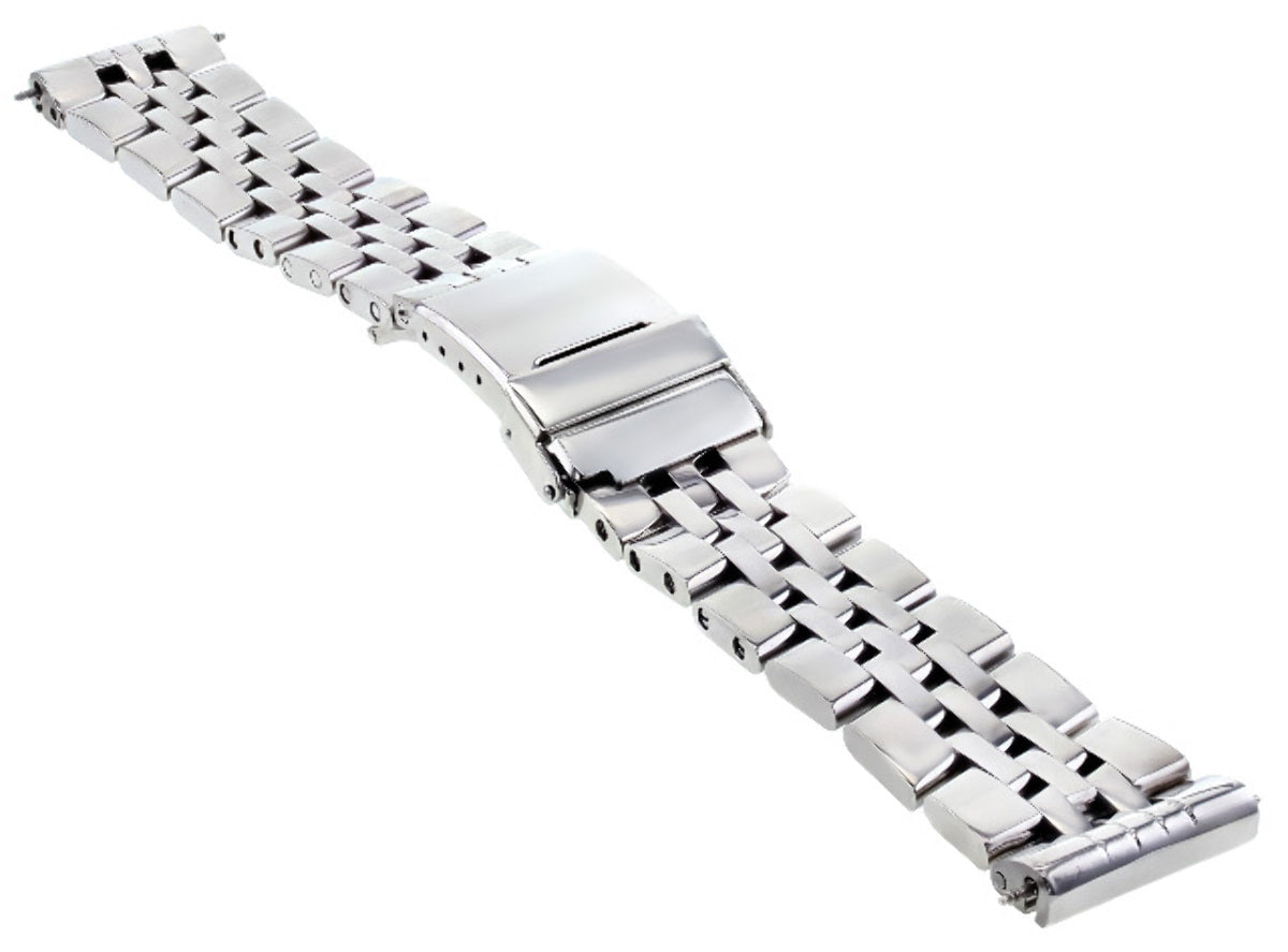 22MM HEAVY PILOT WATCH BAND STAINLESS STEEL BRACELET FOR BREITLING 5 LINK MATTE