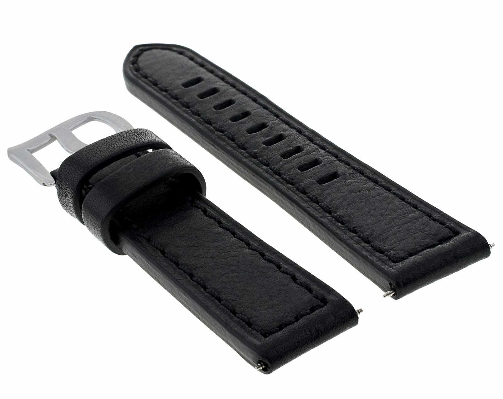 22MM COW LEATHER WATCH BAND STRAP FOR MENS ULYSEE NARDIN WATCH BLACK TOP QUALITY