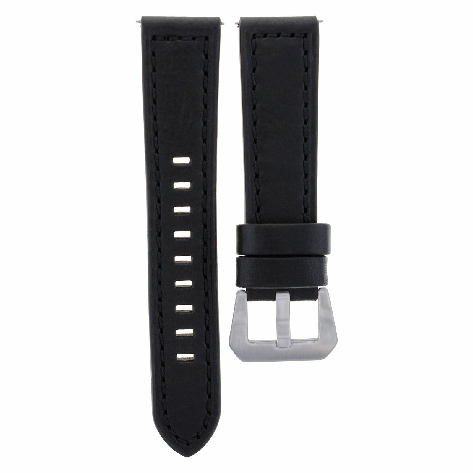 22MM COW LEATHER WATCH BAND STRAP FOR MENS ULYSEE NARDIN WATCH BLACK TOP QUALITY