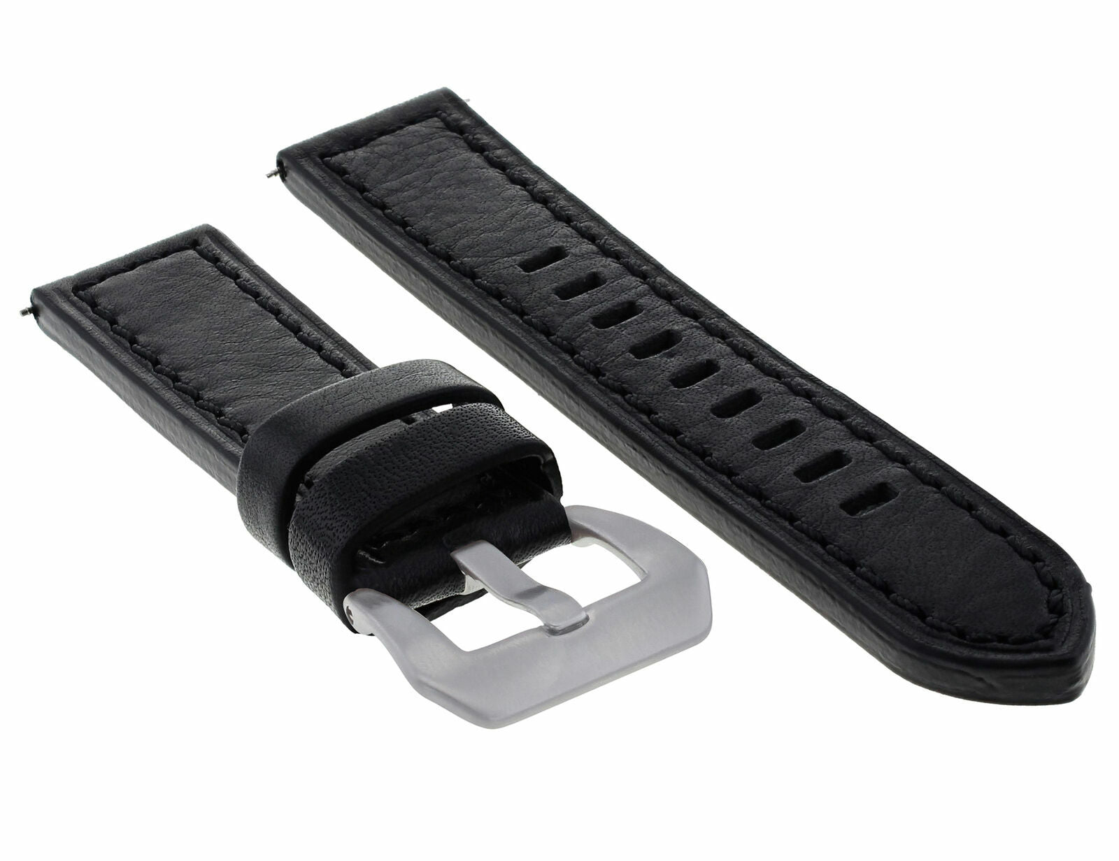 22MM COW LEATHER WATCH BAND STRAP FOR MENS ULYSEE NARDIN WATCH BLACK TOP QUALITY