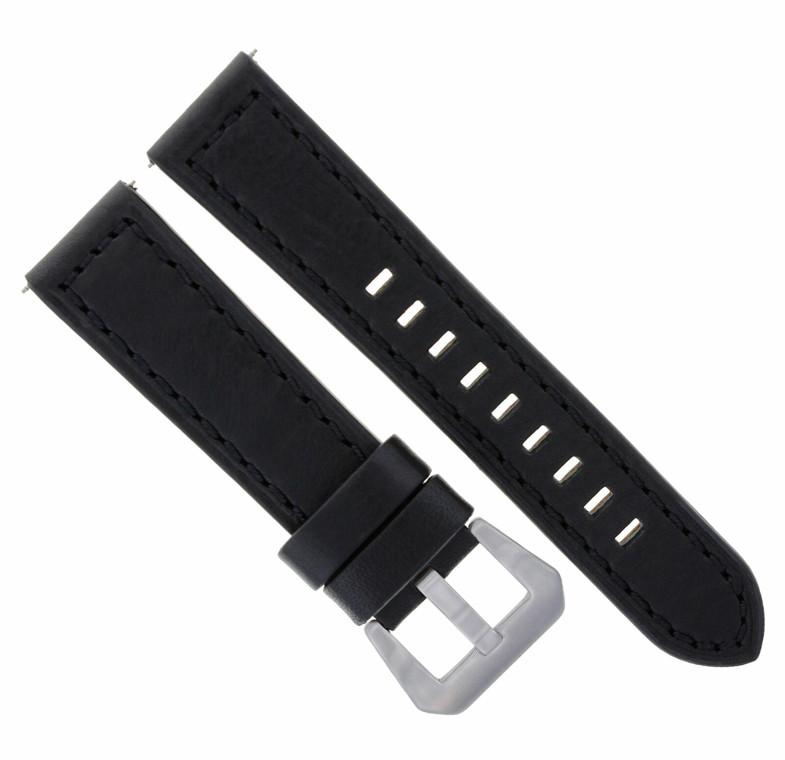 22MM COW LEATHER WATCH BAND STRAP FOR MENS ULYSEE NARDIN WATCH BLACK TOP QUALITY