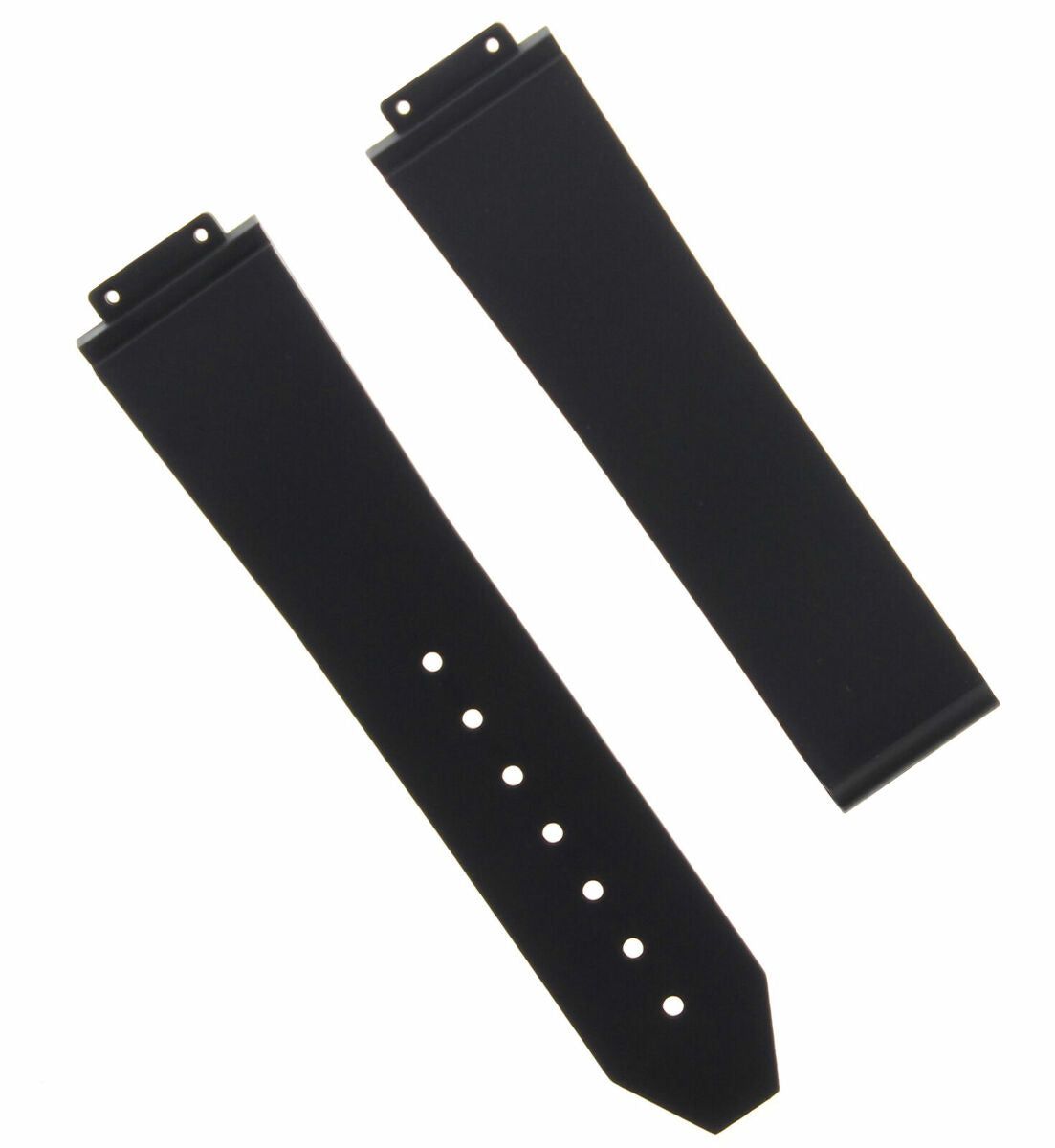 21MM RUBBER WATCH BAND STRAP DEPLOY CLASP FOR 38MM HUBLOT + H 2 SCREW BLACK