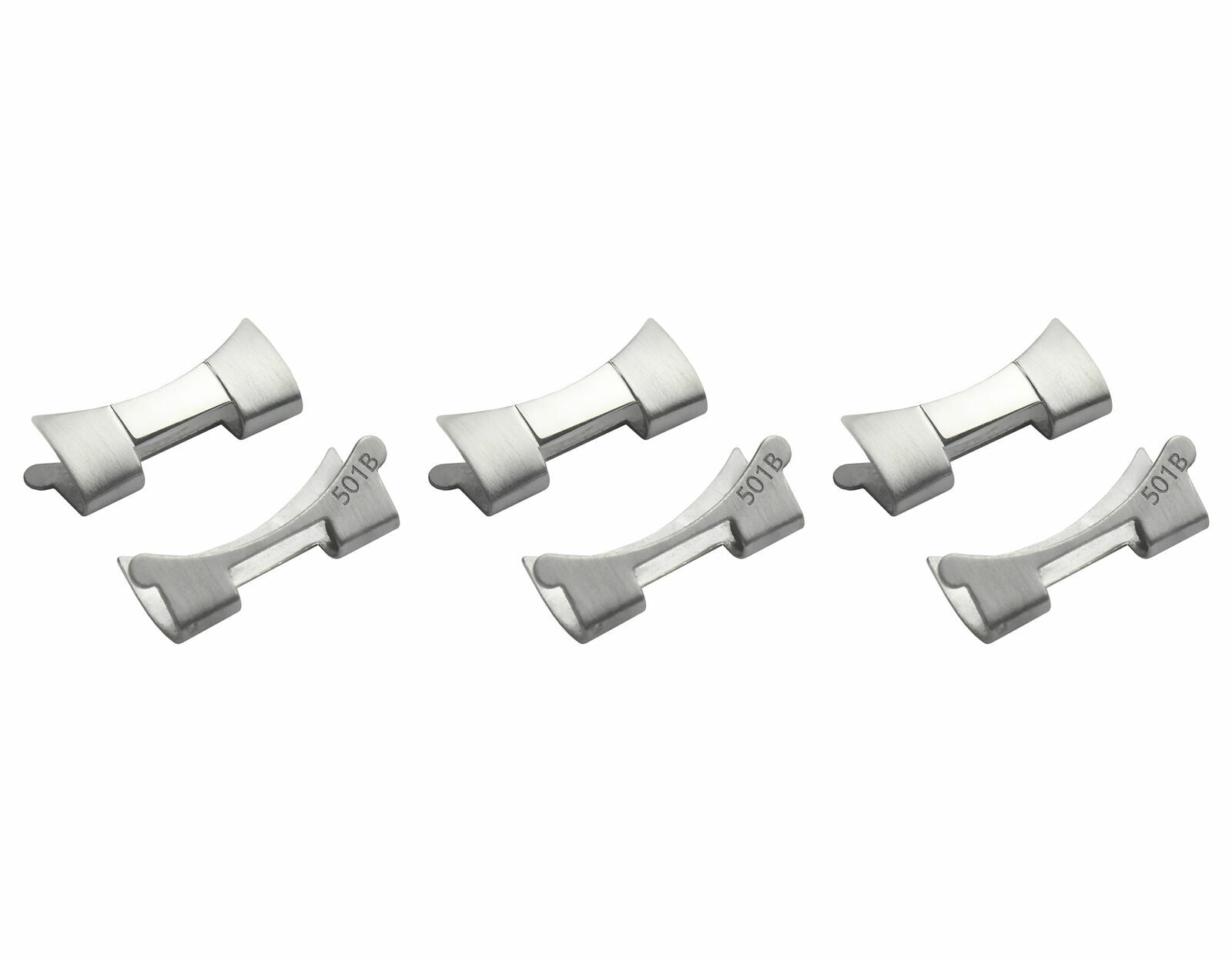 3 SET 501B END LINK PIECE FOR ROLEX  PERPETUAL OYSTER BAND SHINY CENTER 78790 SS