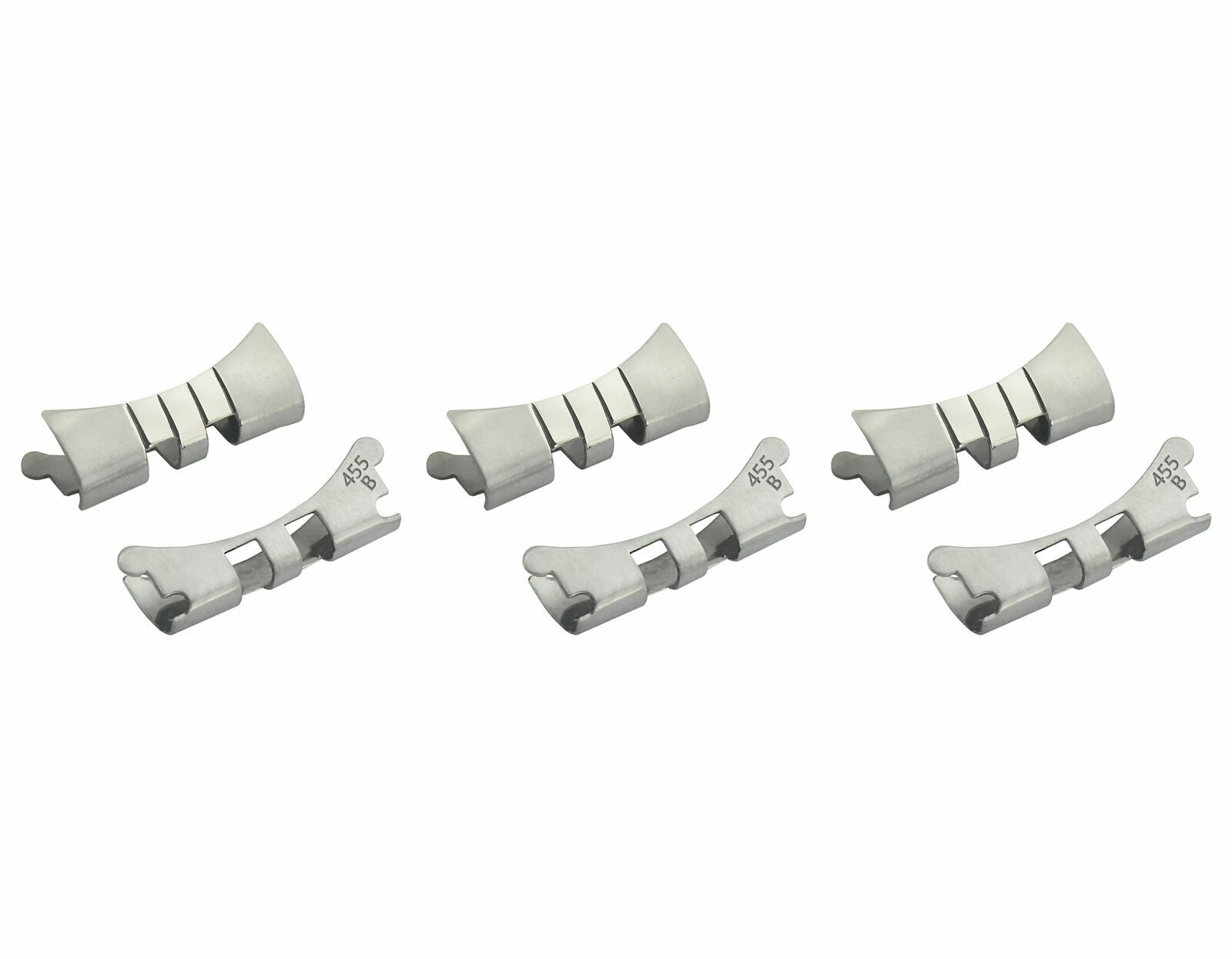 3 SET END LINK PIECE FOR JUBILEE WATCH BAND 34MM ROLEX 19MM DATE STAINLESS STEEL