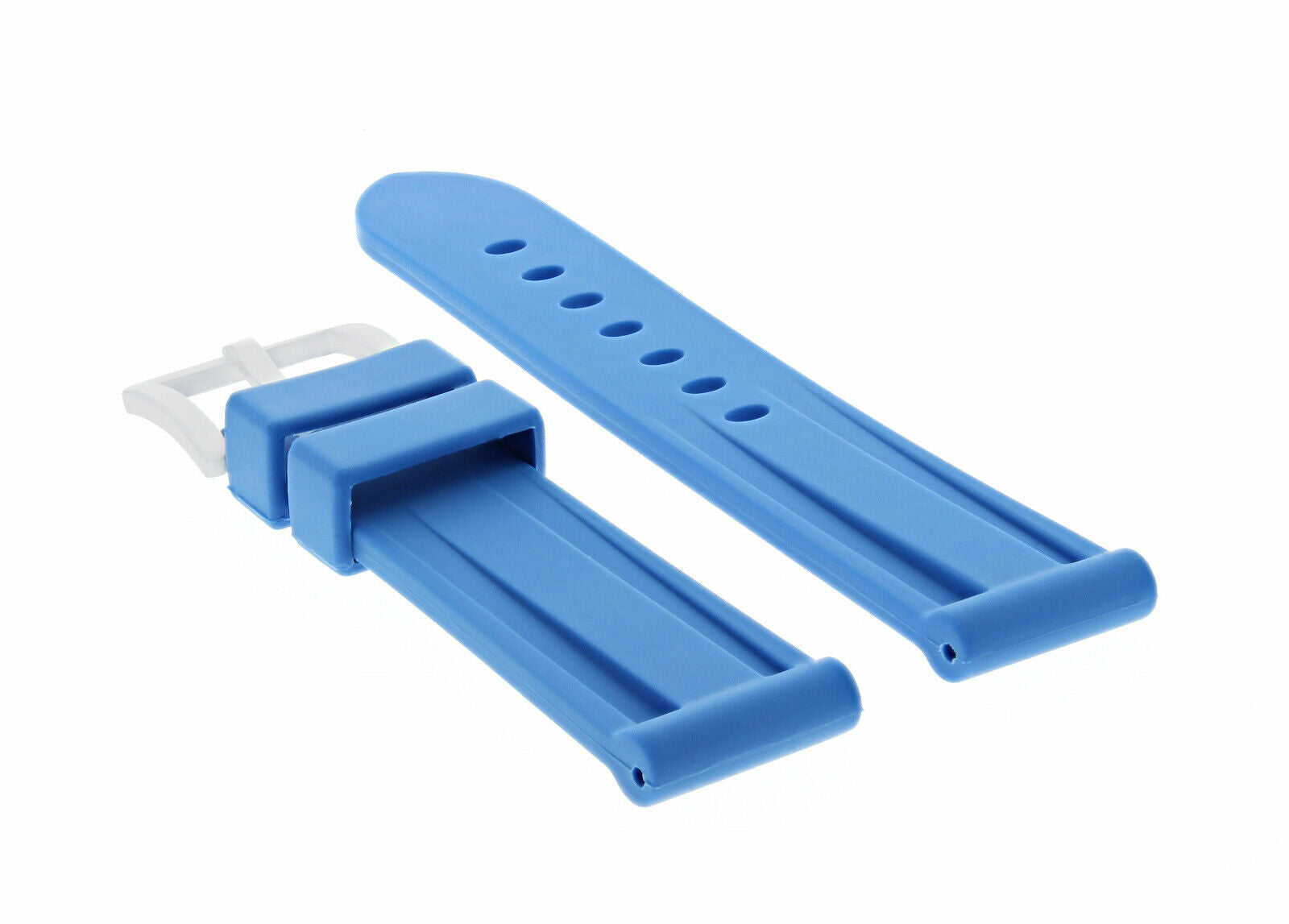 22MM RUBBER WATCH BAND STRAP FOR BREITLING NAVITIMER  PILOT BENTLEY LIGHT BLUE