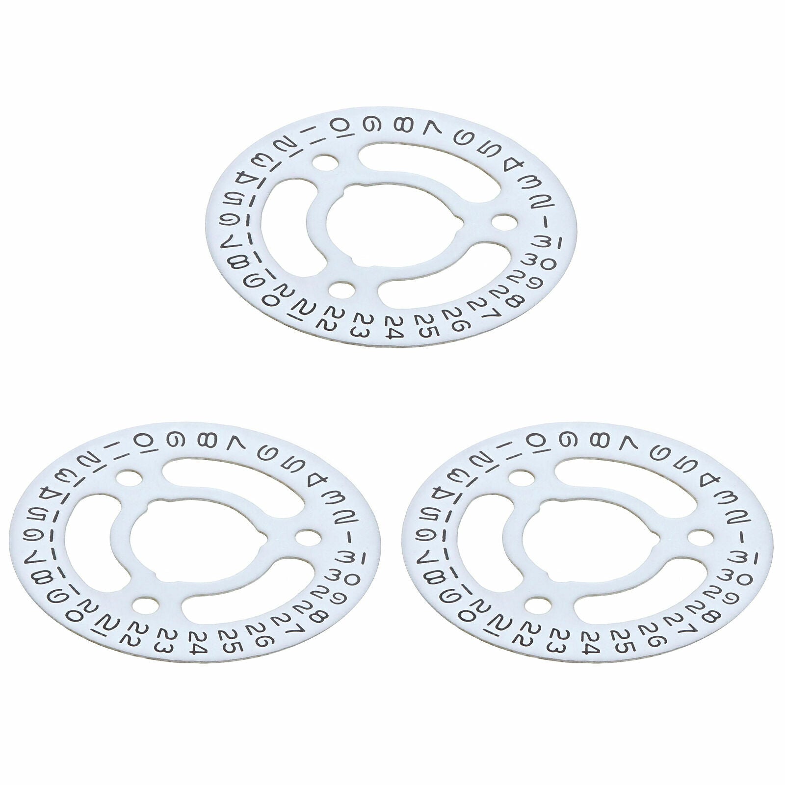 3 CALENDAR DATE DISC FOR ROLEX QS 2130/2135 67180 67480 69160 69173 69174 WHITE