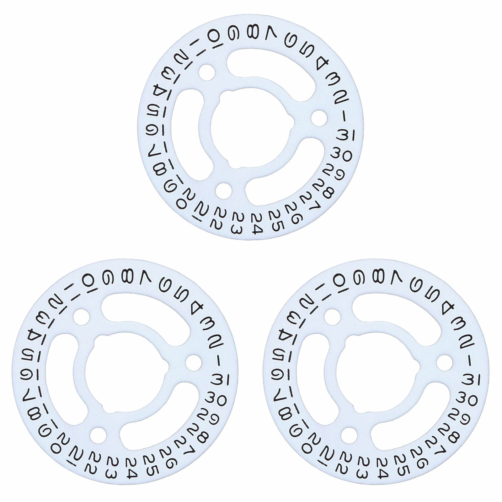 3 CALENDAR DATE DISC FOR ROLEX QS 2130/2135 67180 67480 69160 69173 69174 WHITE