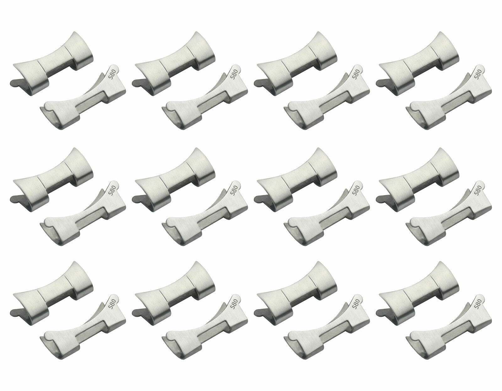 12 SET END LINK PIECE FOR VINTAGE ROLEX 580 OYSTER WATCH BAND 16610 16800 1655