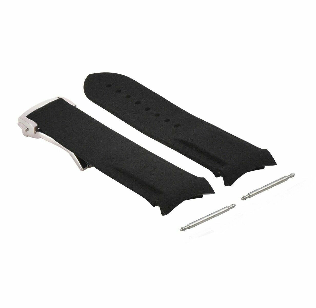 20MM RUBBER WATCH BAND STRAP FOR 41MM OMEGA SEAMASTER DEPLOYMENT CLASP BLUE