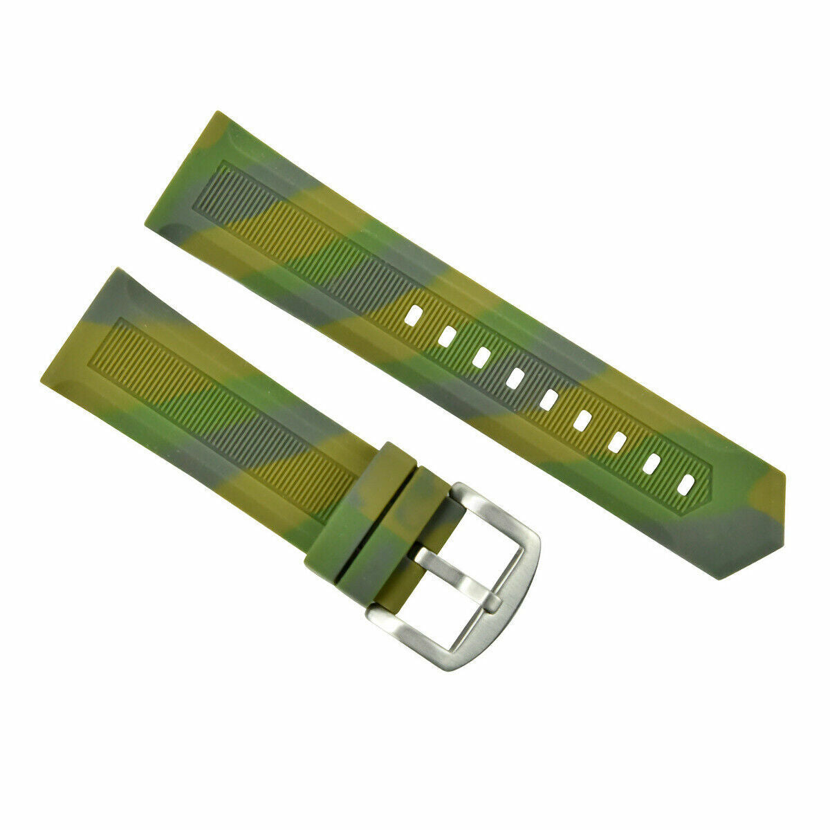 24MM RUBBER DIVER WATCH STRAP BAND FOR WENGER SWISS MILITARY  GREEN