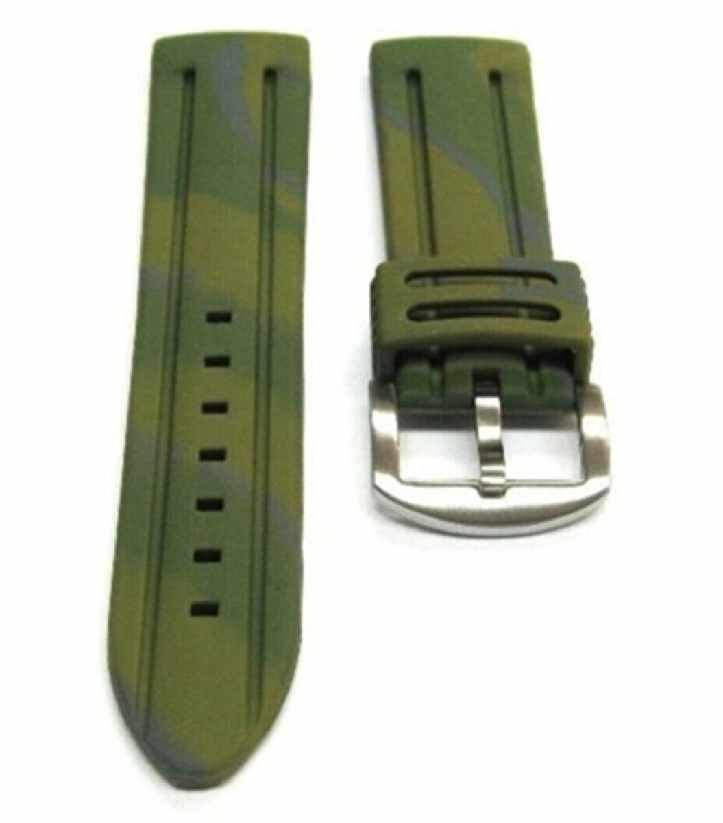 18MM RUBBER MILITARY DIVER STRAP BAND FOR BREITLING PILOT COLT BENTLEY GREEN