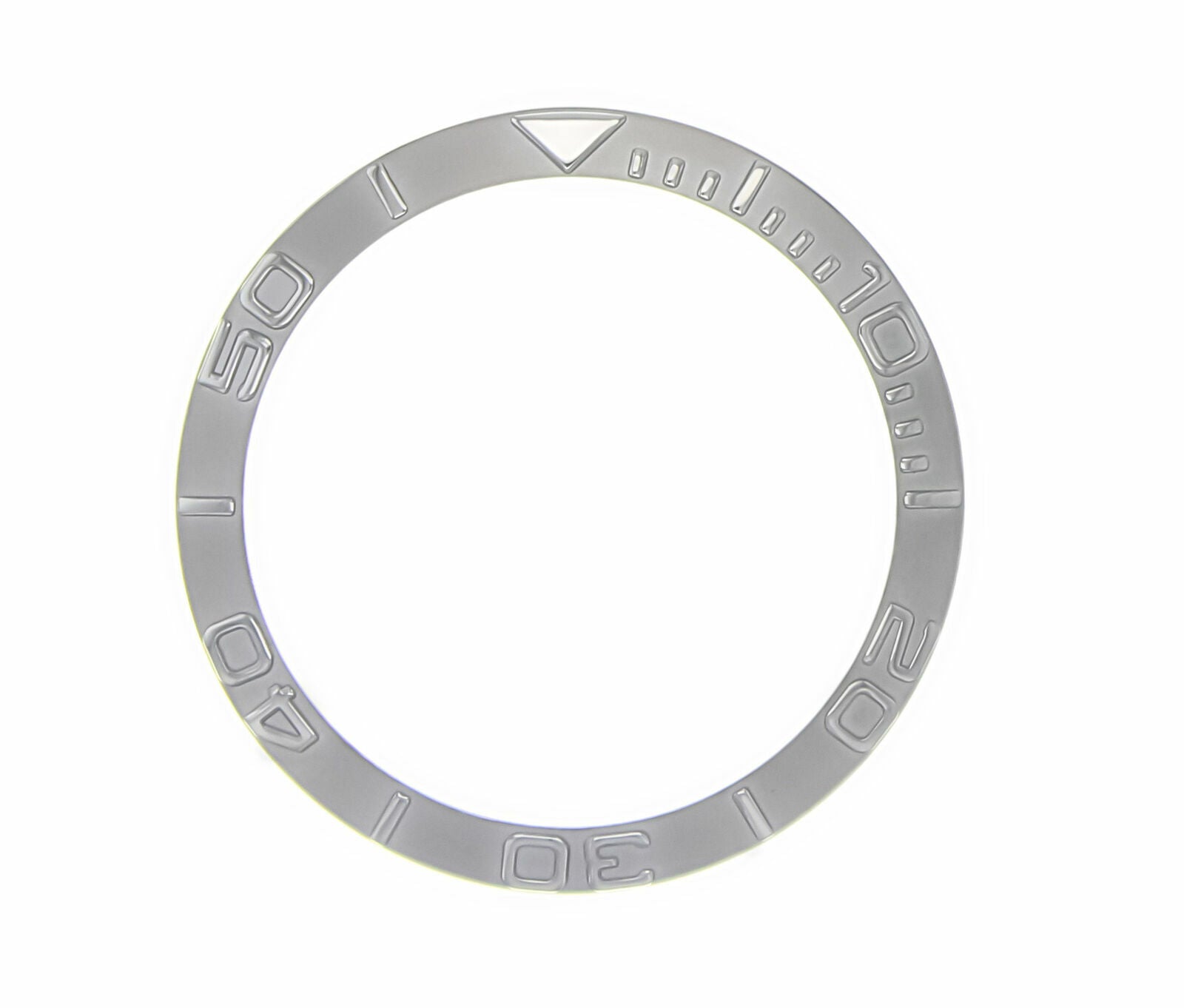 BEZEL INSERT FOR 40MM ROLEX YACHTMASTER 16622 16623 116622 116623 STEEL SILVER