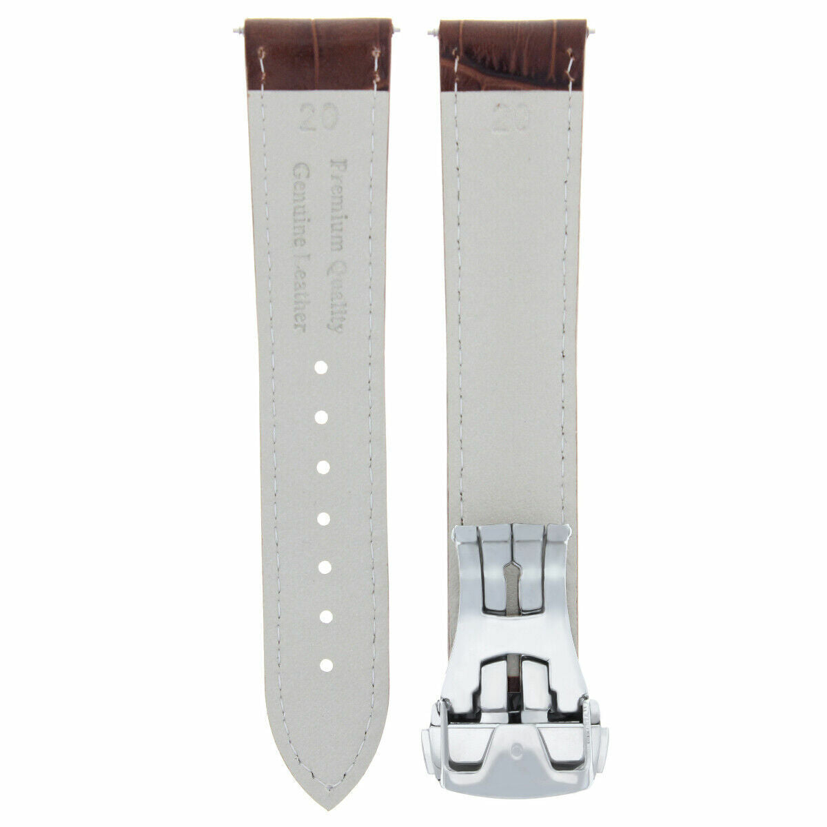20MM LEATHER BAND WATCH STRAP  FOR 41MM OMEGA SEAMASTER  2201.50.00 DARK BROWN