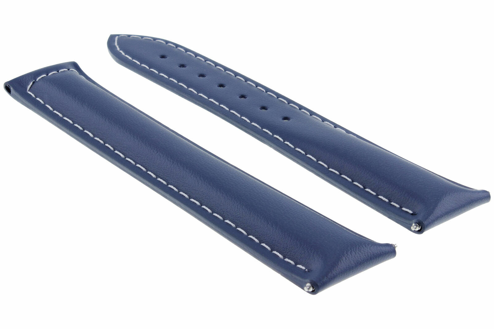 22/18MM LEATHER STRAP WATCH BAND FOR OMEGA SEAMASTER PLANET OCEAN WATCH BLUE WS