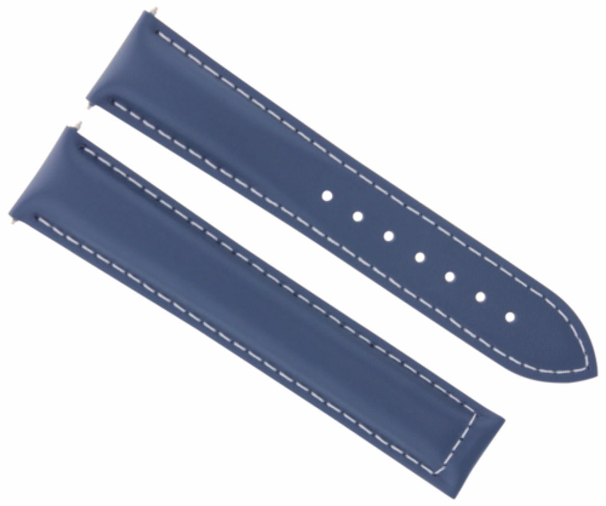 22/18MM LEATHER STRAP WATCH BAND FOR OMEGA SEAMASTER PLANET OCEAN WATCH BLUE WS