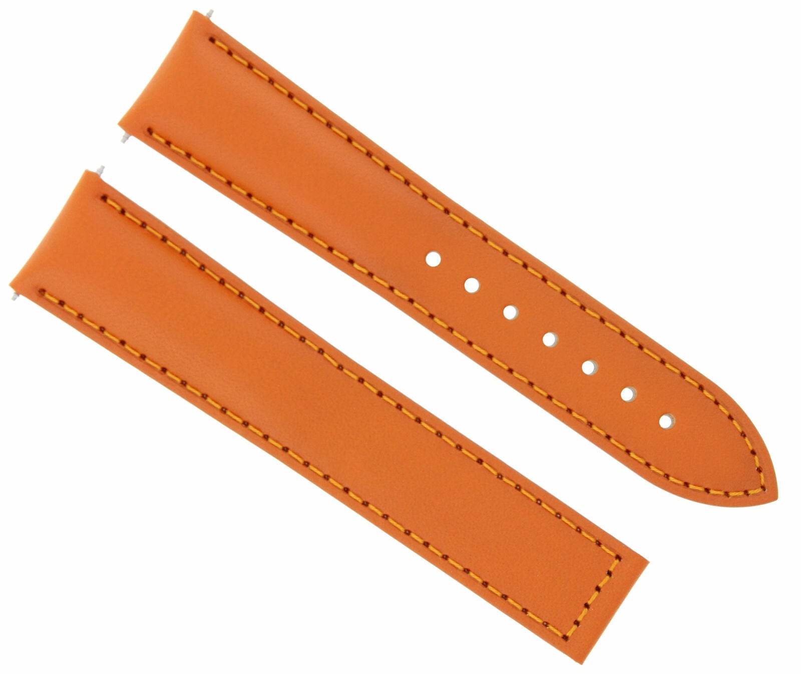 LEATHER WATCH STRAP BAND FOR 22/18MM OMEGA SEAMASTER  DEPLOYMENT CLASP ORANGE