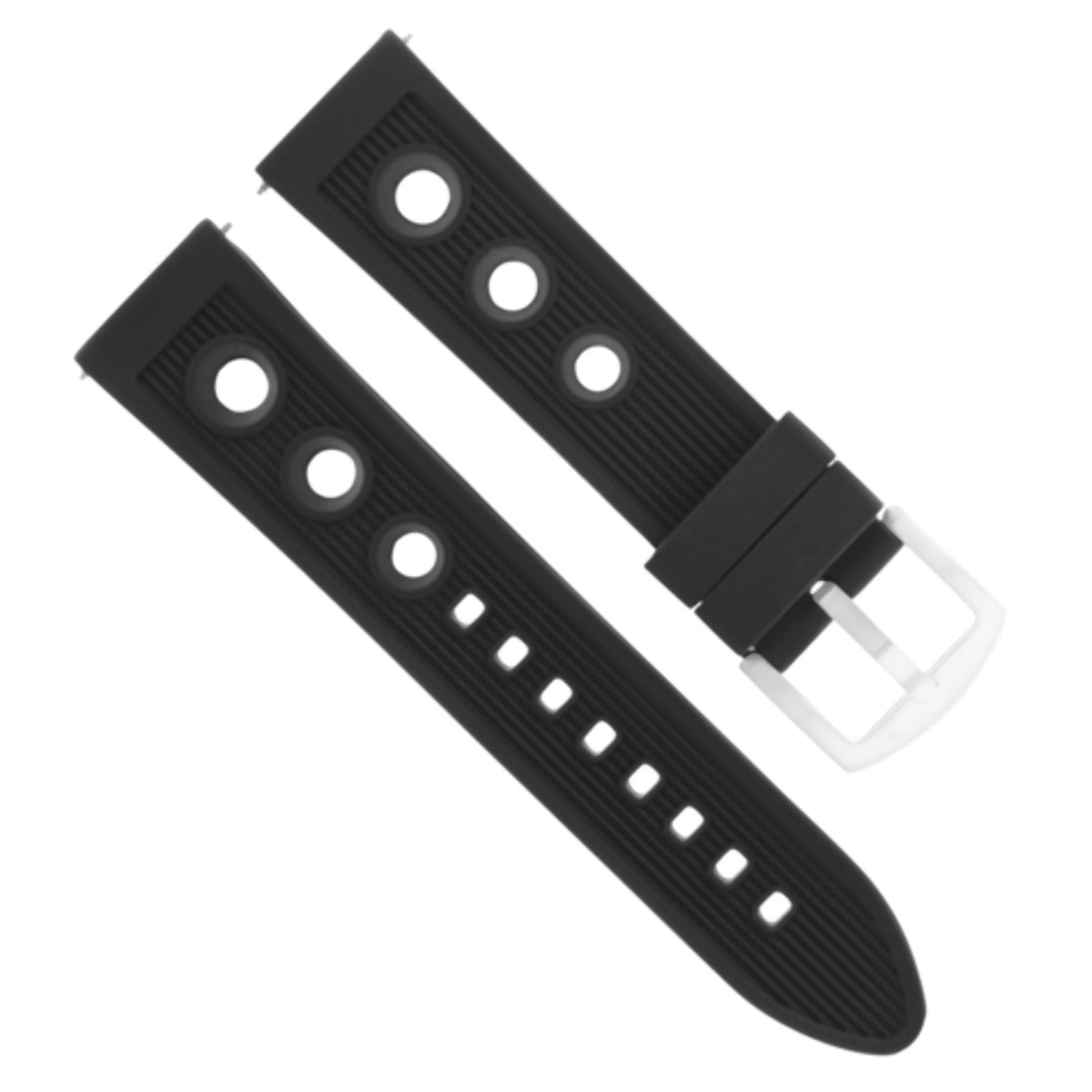 24MM RUBBER DIVER WATCH BAND STRAP FOR U-BOAT WATCH BLACK