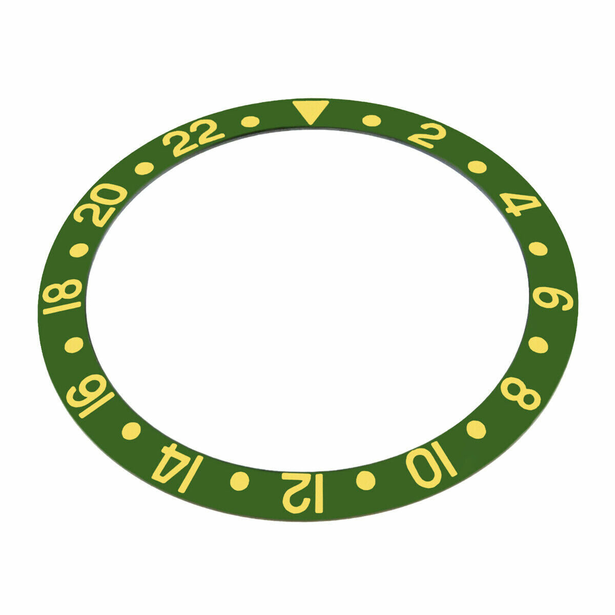 GREEN BEZEL INSERT RING ALUMINUM FOR ROLEX GMT 16700 16713 16718 16760 GOLD FONT