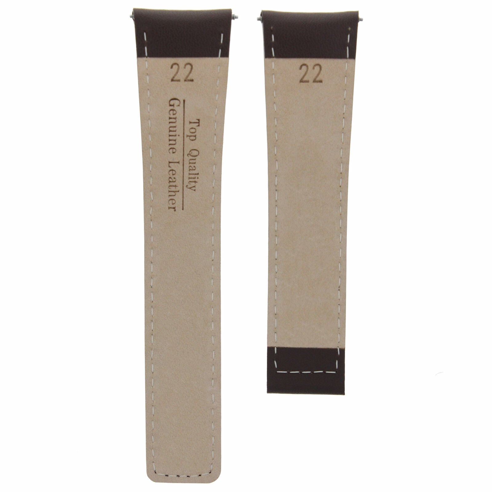 LEATHER STRAP SMOOTH BAND FOR BREITLING NAVITIMER WATCH CLASP 22/18 BROWN WS