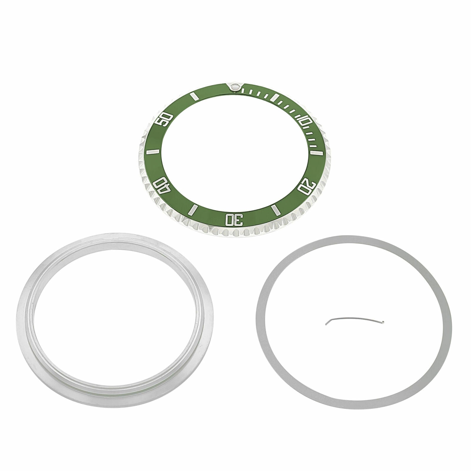 BEZEL,INSERT,RETAINING RING FOR ROLEX SUBMARINER 16800 16808 16613 16618 GREEN