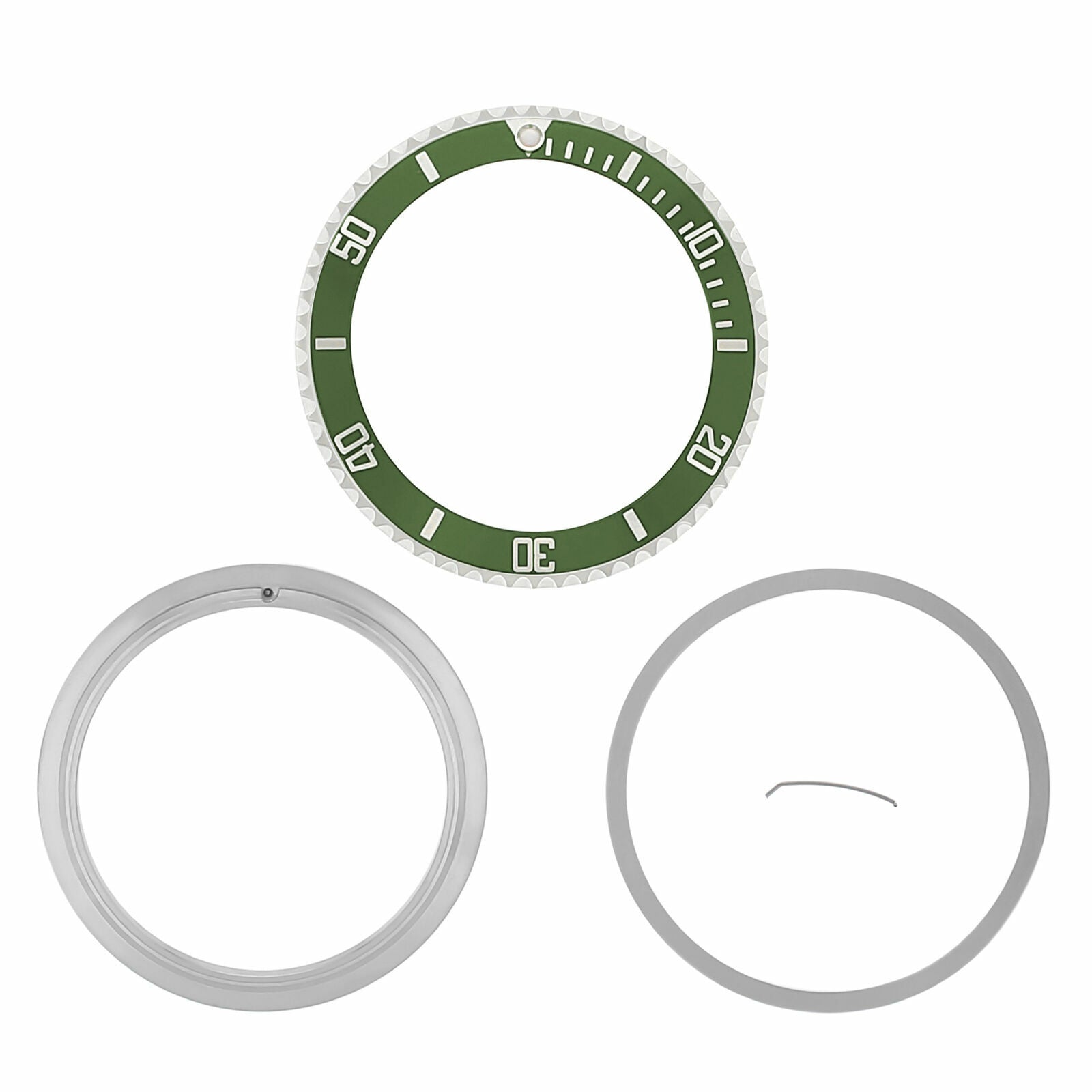 BEZEL,INSERT,RETAINING RING FOR ROLEX SUBMARINER 16800 16808 16613 16618 GREEN