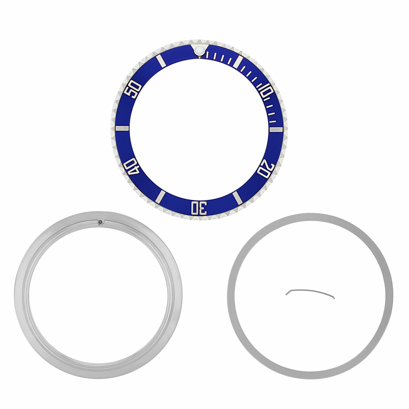 ROTATING BEZEL RING INSERT, RETAINING RING FOR ROLEX SUBMARINER 16800 16808 BLUE