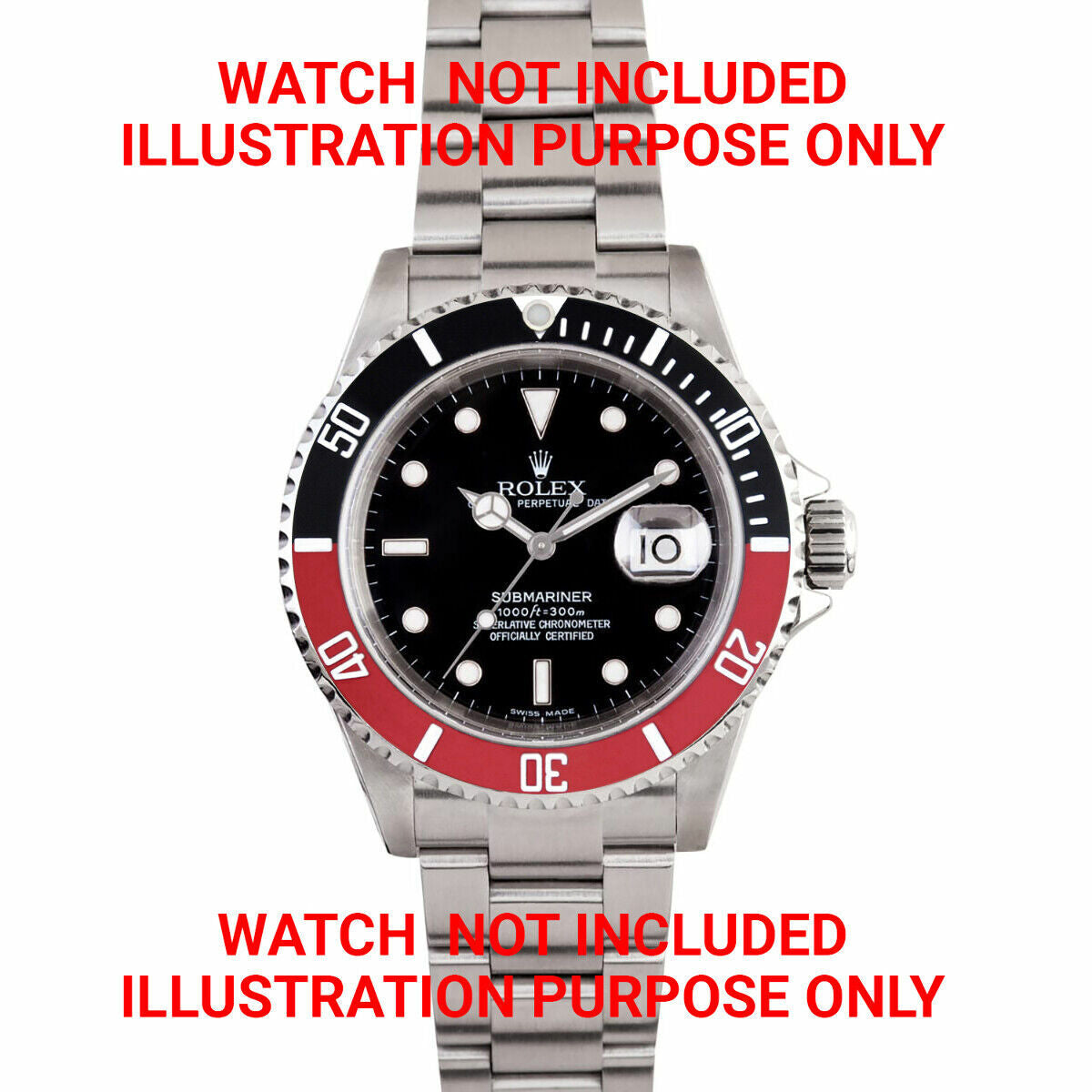 BEZEL + INSERT FOR ROLEX SUBMARINER SAPAHIRE 16800 16808 16818 16610 BLACK/RED