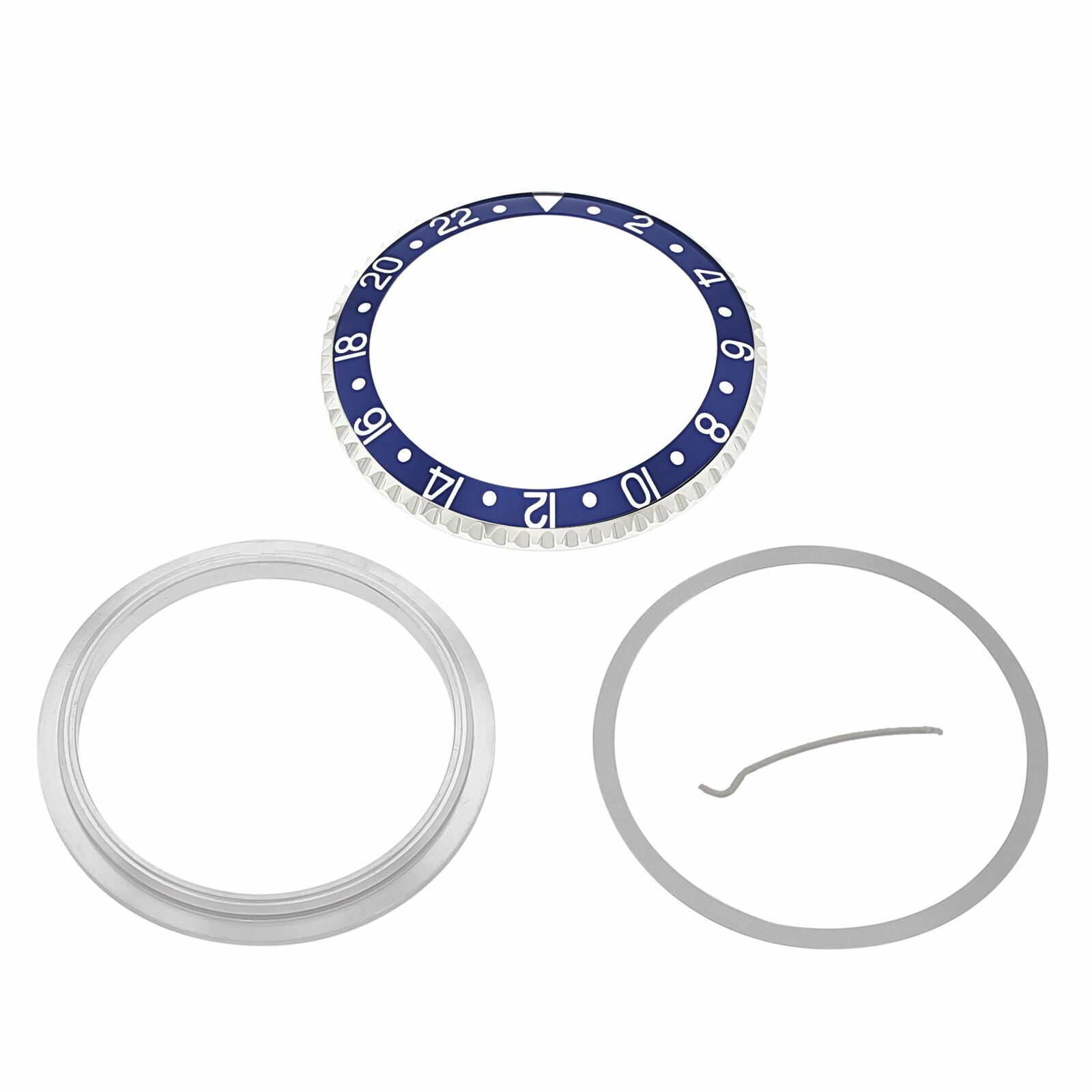 RETAINING RING + BEZEL & INSERT FOR ROLEX GMT 16700 16708 16713 16718 16760 BLUE