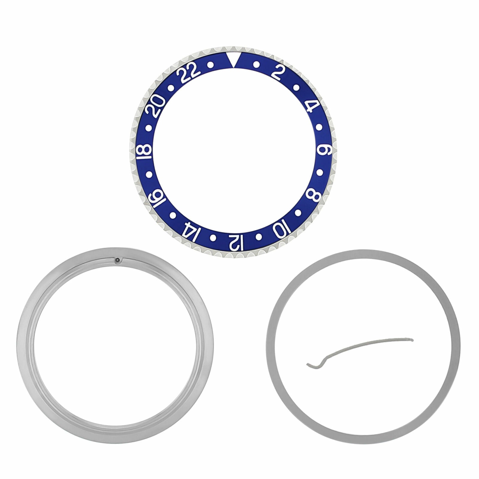 RETAINING RING + BEZEL & INSERT FOR ROLEX GMT 16700 16708 16713 16718 16760 BLUE