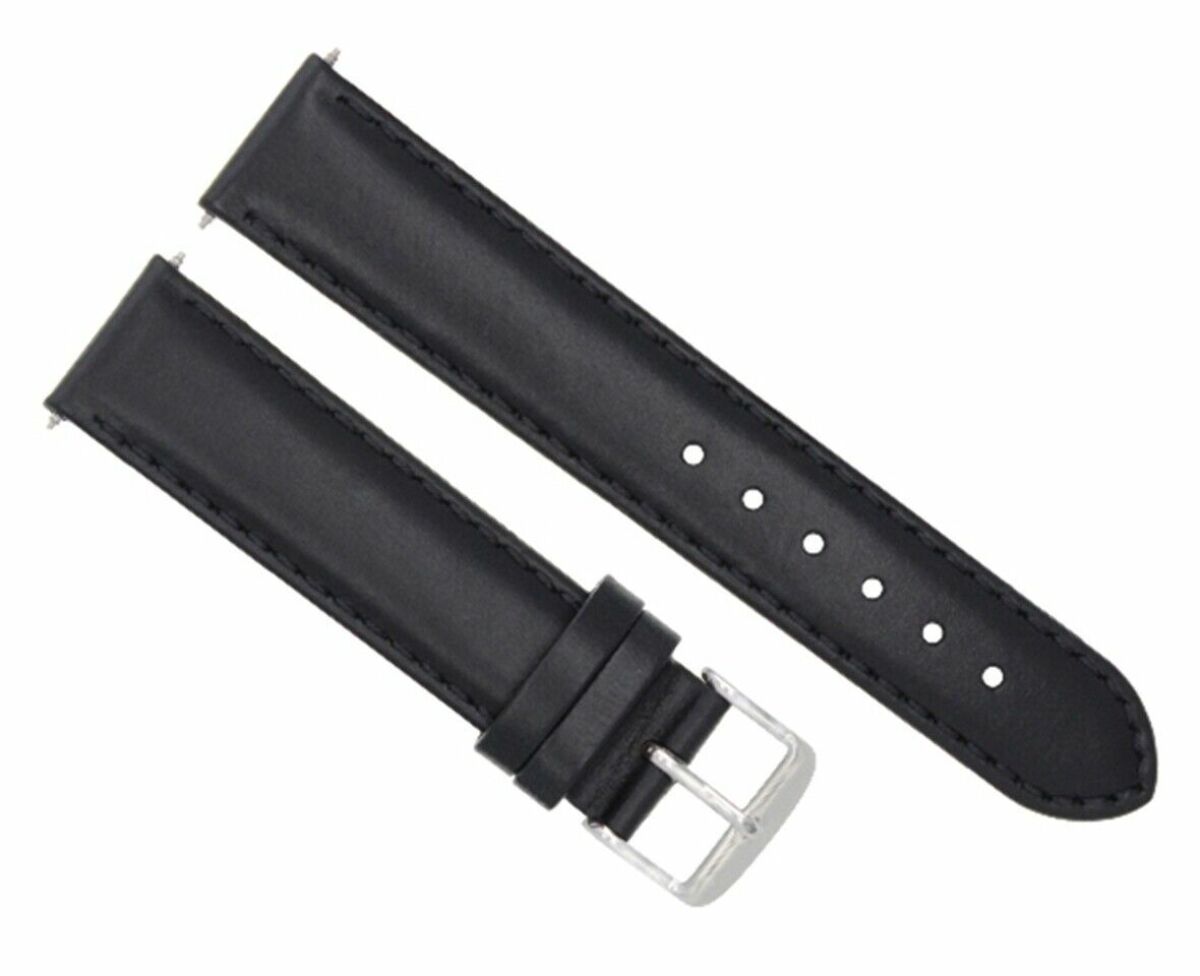 24MM SMOOTH  LEATHER STRAP BAND WATCH BAND FOR 45MM ANONIMO NAUTILO WATCH BLACK