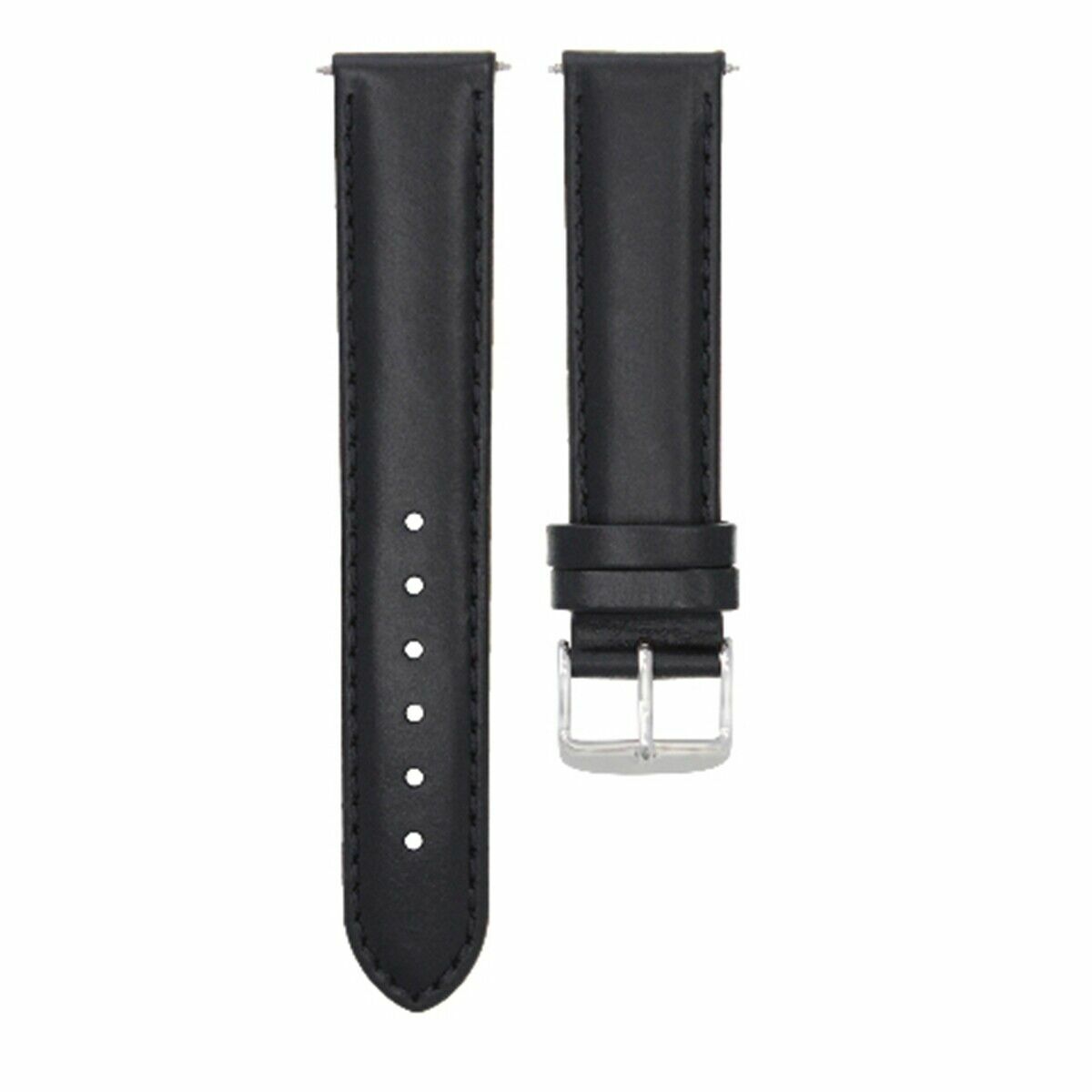 22MM SMOOTH LEATHER STRAP BAND WATCH BAND FOR ANONIMO NAUTILO AUTOMATIC BLACK