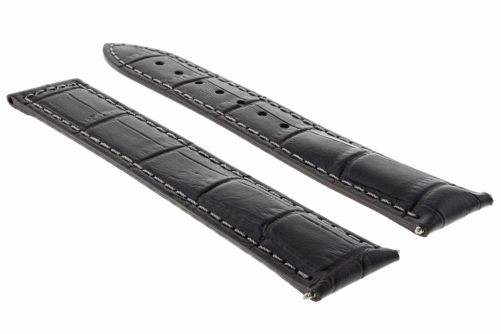 LEATHER STRAP BAND DEPLOYMENT CLASP FOR 20MM 41MM OMEGA SEAMASTER D/BROWN WS