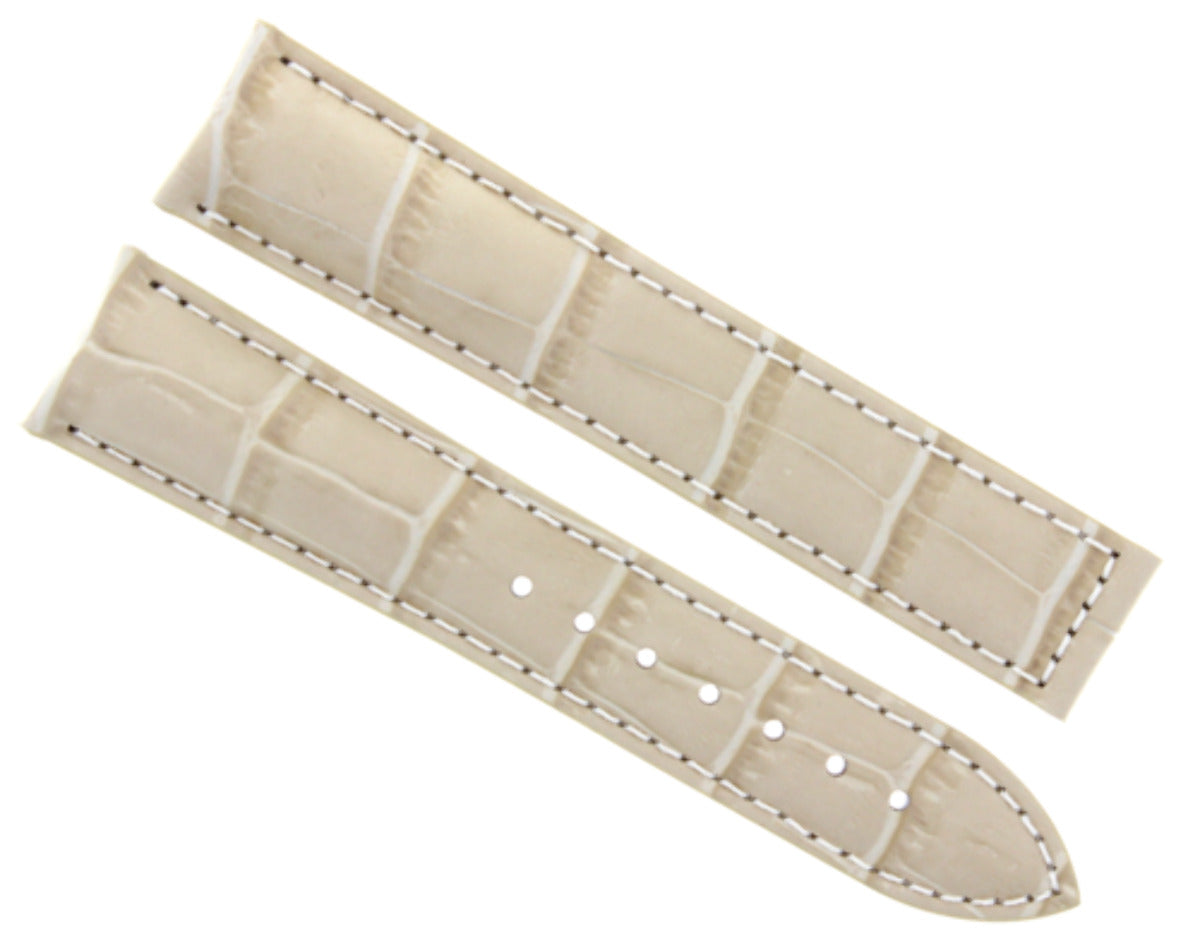 22MM LEATHER STRAP BAND FOR OMEGA SPEEDMASTER MOON WATCH DEPLOYMENT BEIGE WS