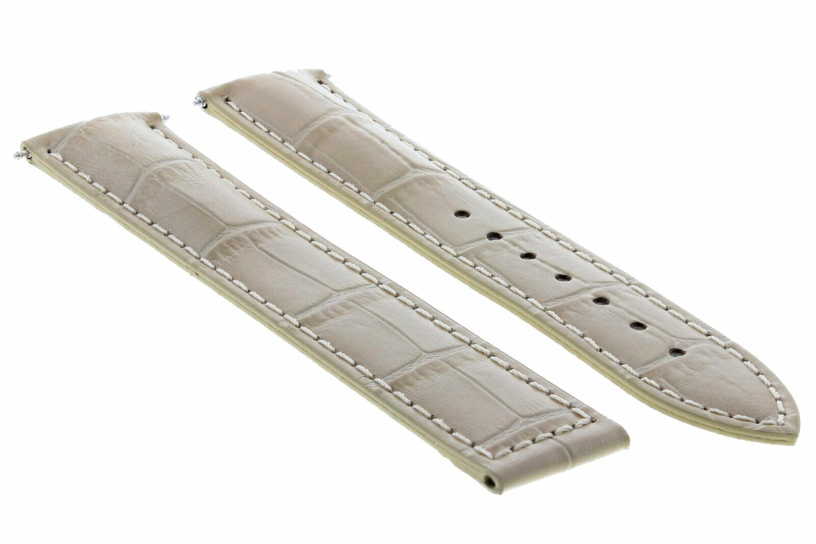 LEATHER STRAP BAND CLASP BUCKLE FOR 22MM OMEGA SEAMASTER PLANET OCEAN BEIGE