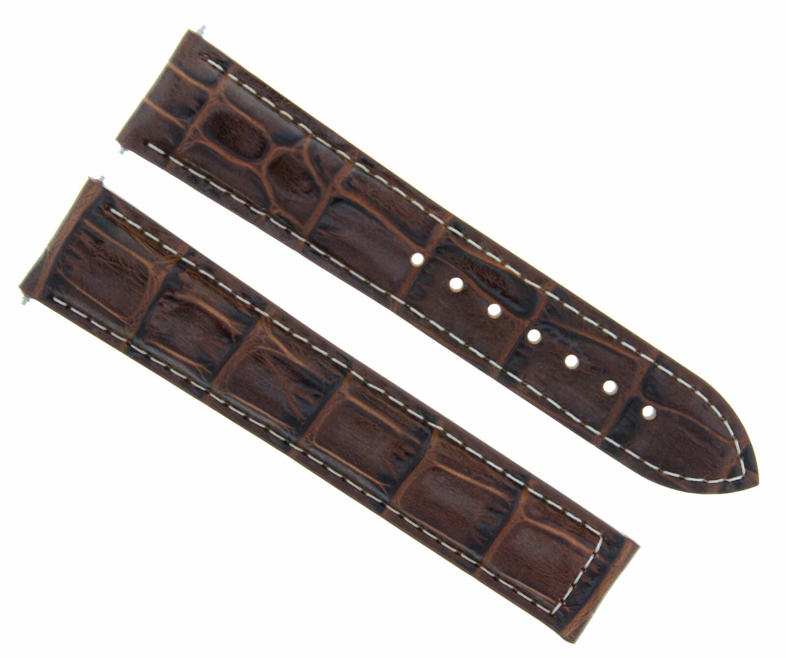 LEATHER WATCH BAND STRAP DEPLOYMENT FOR 22MM OMEGA SEAMASTER PLANET D/BROWN WS