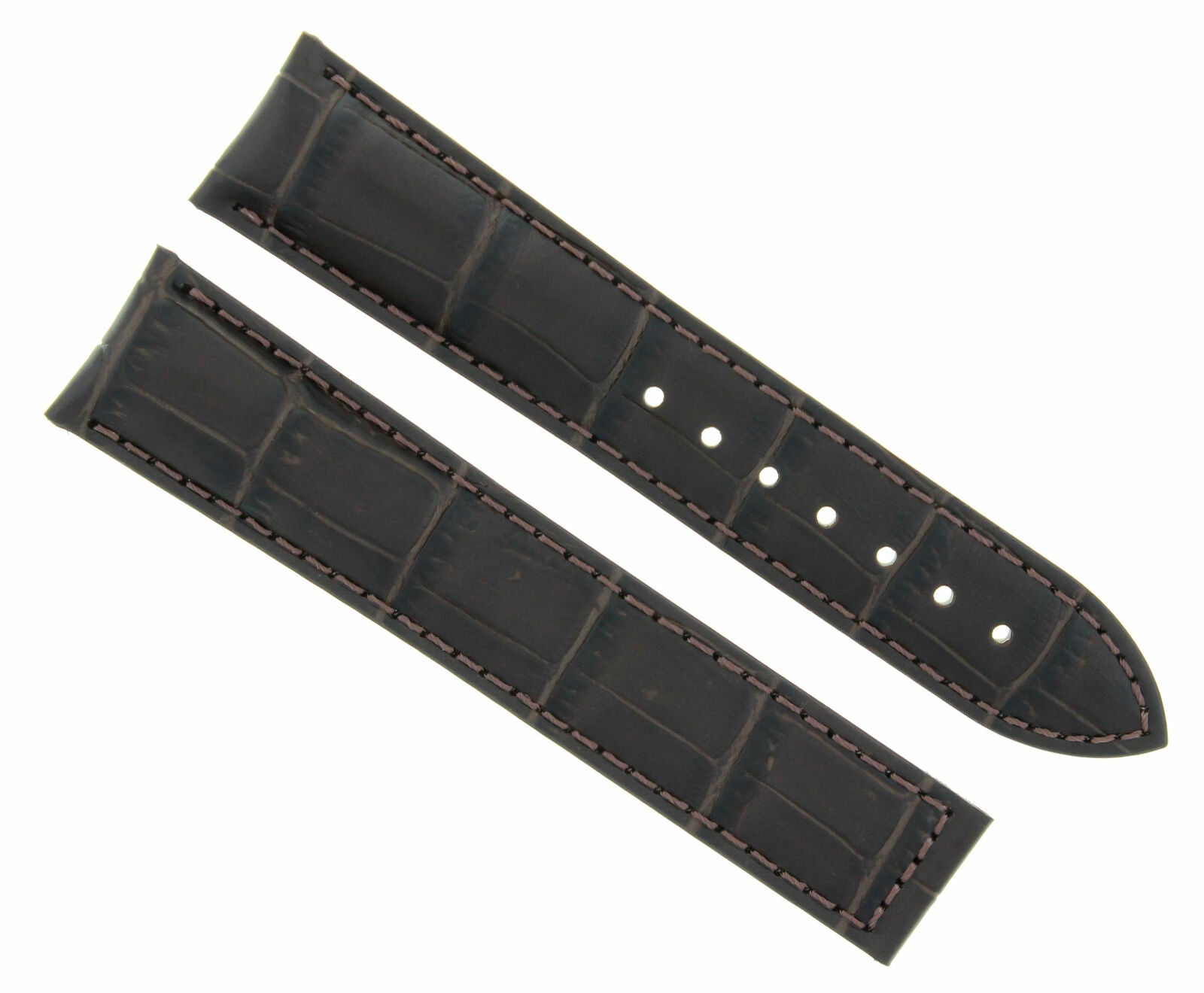 22MM LEATHER STRAP WATCH BAND CLASP FOR OMEGA SEAMASTER PLANET OCEAN DARK BROWN