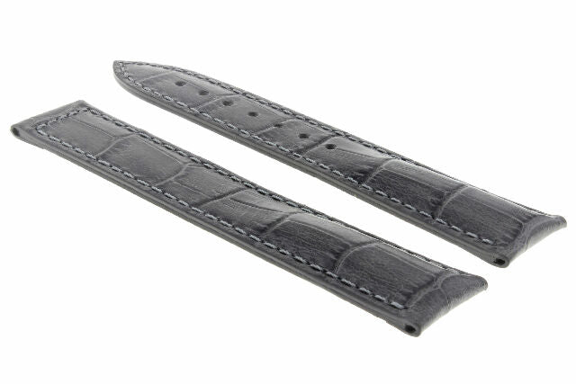 LEATHER STRAP WATCH BAND FOR 22/18MM OMEGA SEAMASTER PLANET OCEAN WATCH GREY