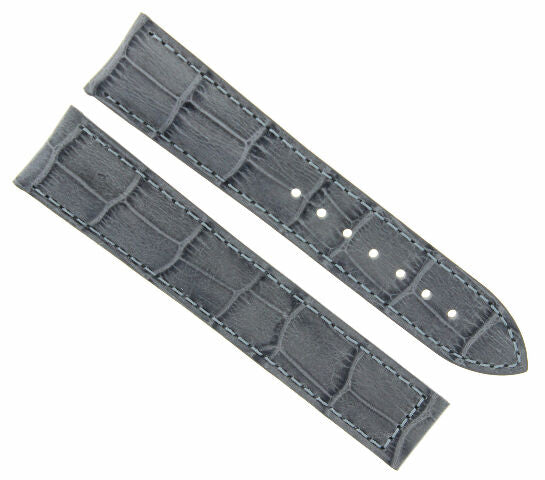 LEATHER STRAP WATCH BAND FOR 22/18MM OMEGA SEAMASTER PLANET OCEAN WATCH GREY