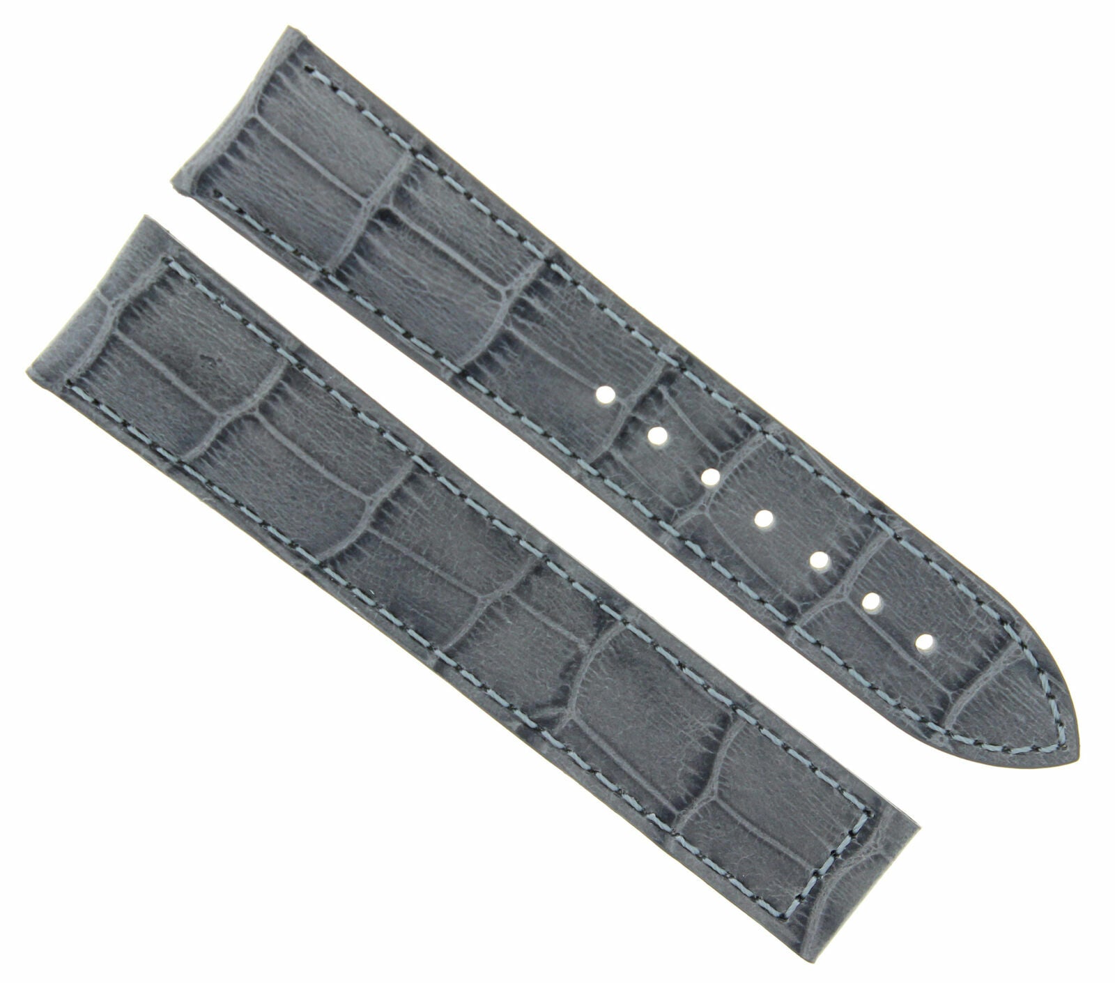 22MM LEATHER STRAP WATCH BAND FOR 45MM OMEGA SEAMASTER DEPLOYMENT CLASP GREY