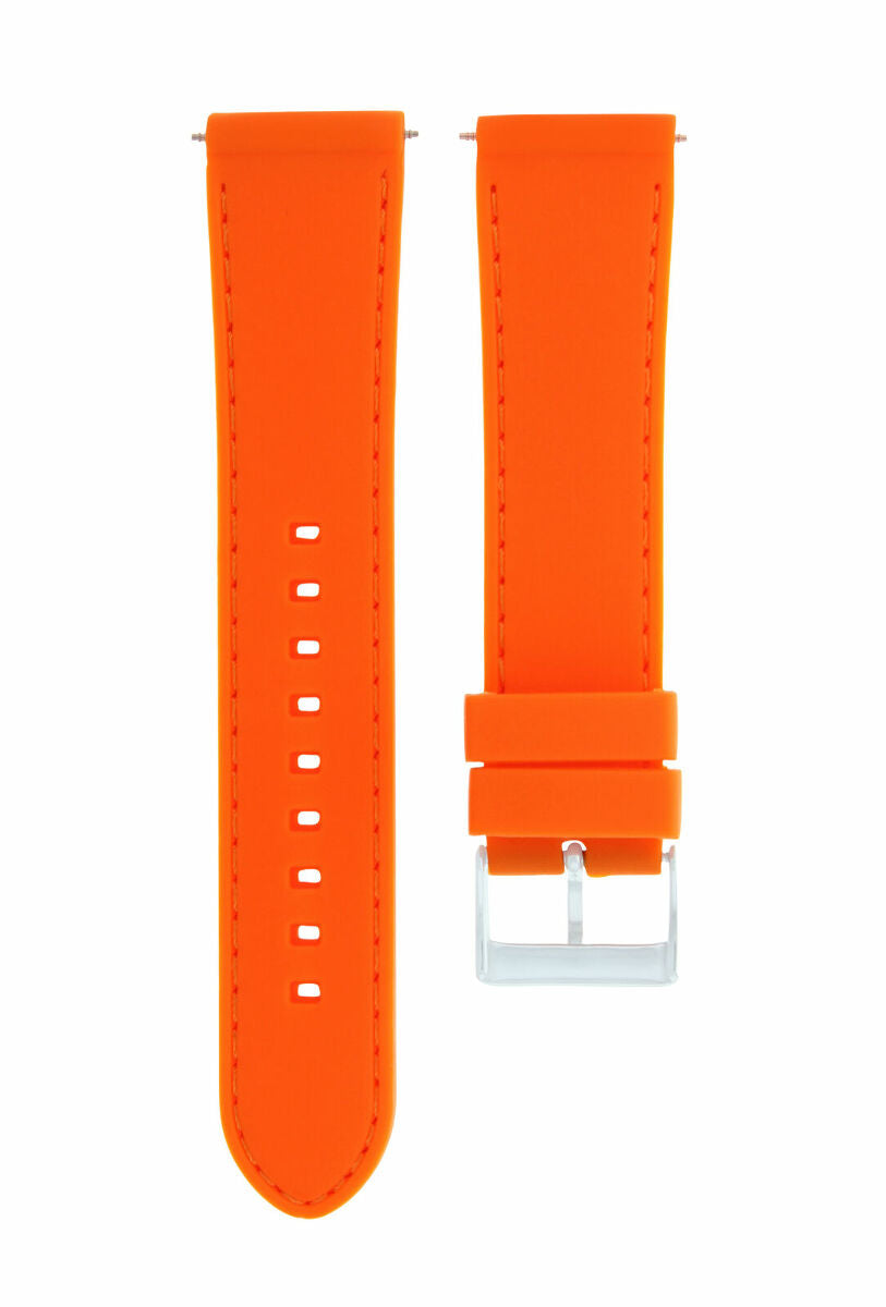 22MM SOFT RUBBER DIVER WATCH BAND STRAP FOR FERRARI WATCH ORANGE ORANGE STITCH