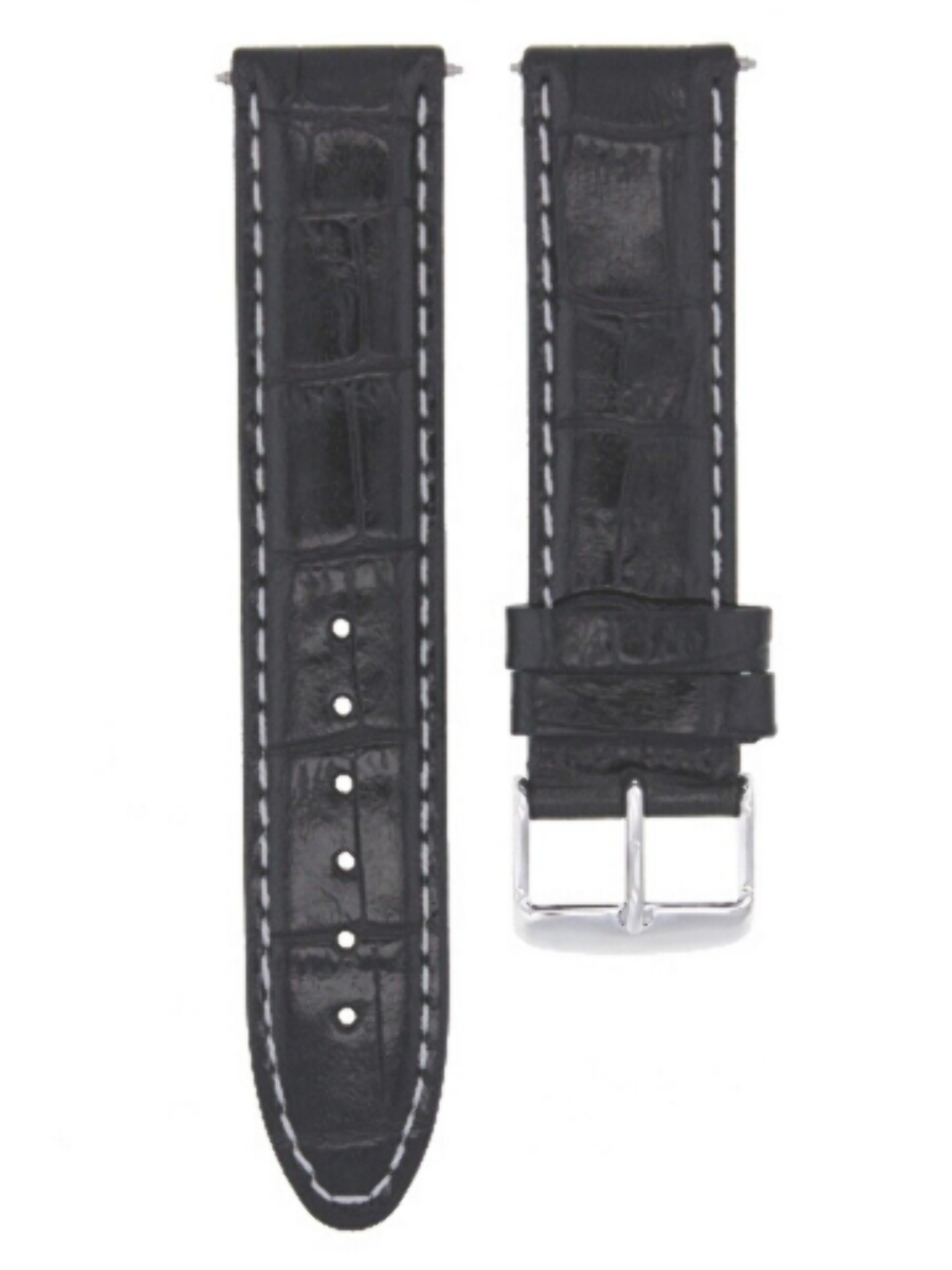 18MM GENUINE LEATHER WATCH STRAP BAND FOR INVICTA WATCH DIVER RUSSIAN BLACK WS