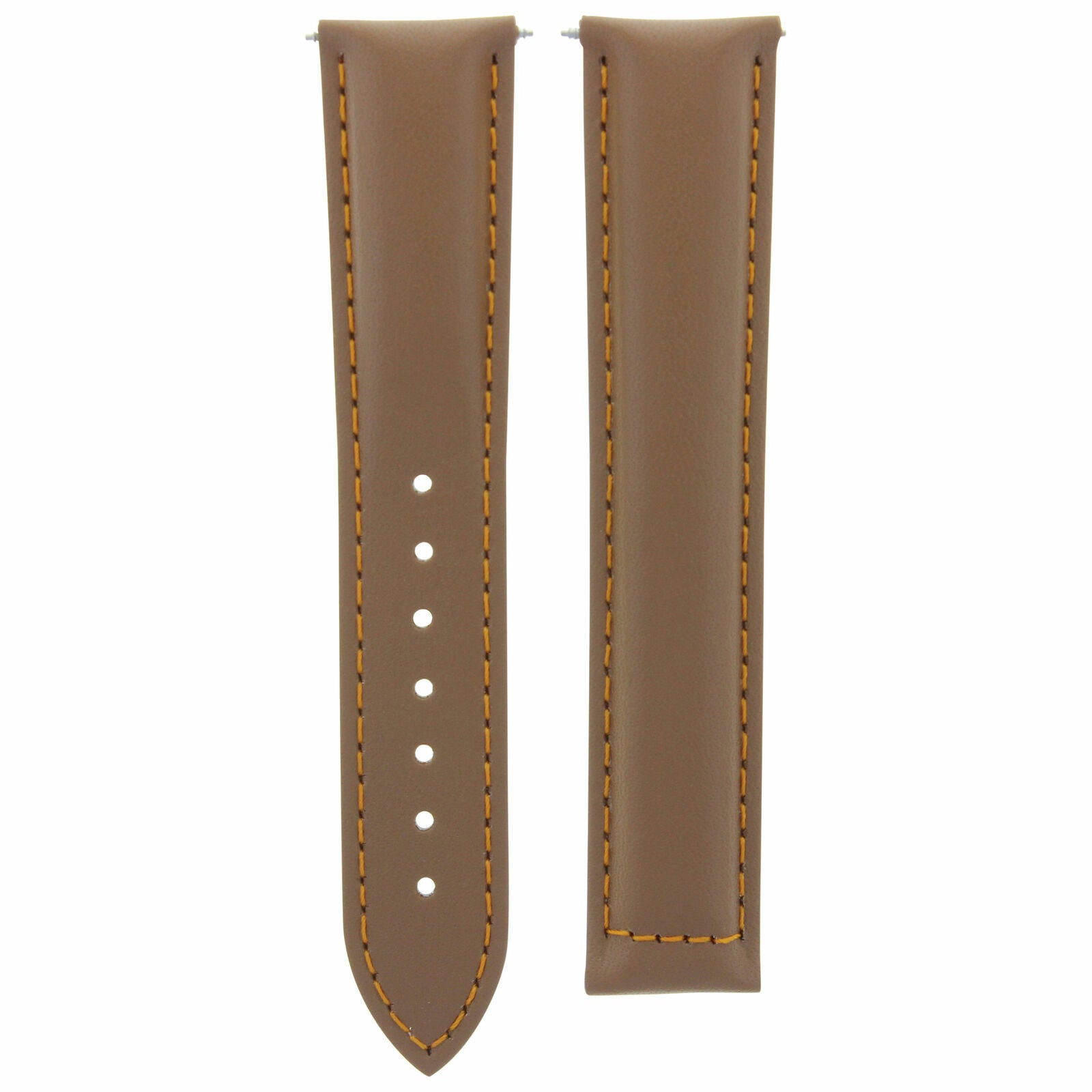 20MM LEATHER STRAP BAND DEPLOYMENT CLASP FOR 42MM OMEGA PLANET OCEAN TAN ORANGE