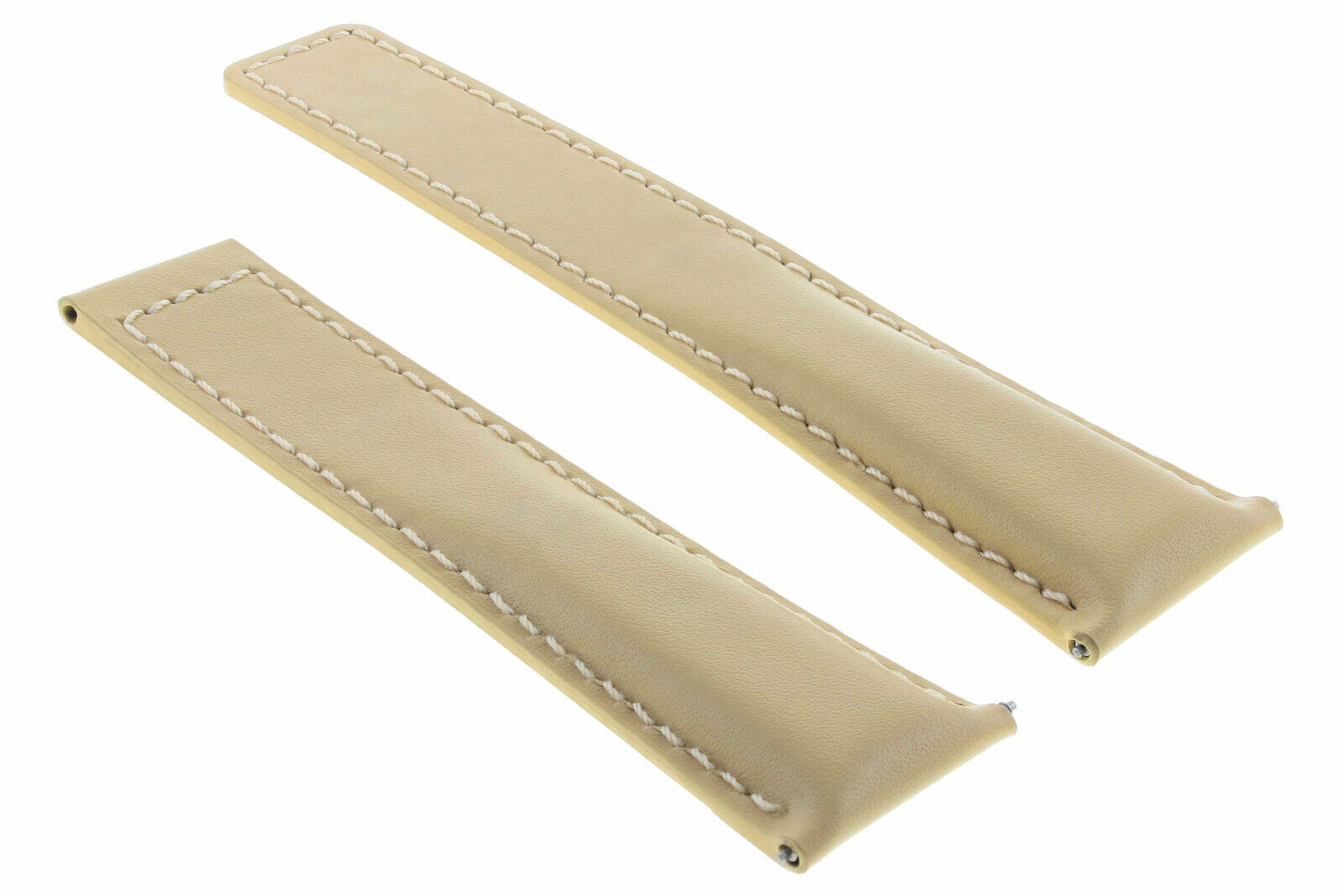 22MM LEATHER BAND STRAP SMOOTH  FOR  39MM TAG HEUER MONACO CALIBRE CARRERA BEIGE