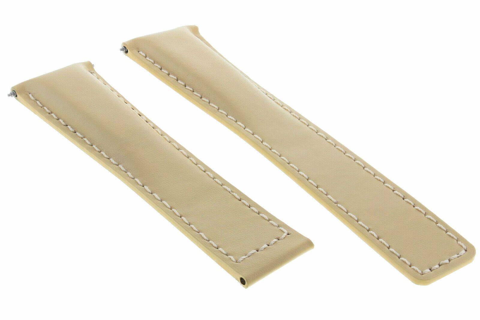 22MM LEATHER BAND STRAP SMOOTH  FOR  39MM TAG HEUER MONACO CALIBRE CARRERA BEIGE