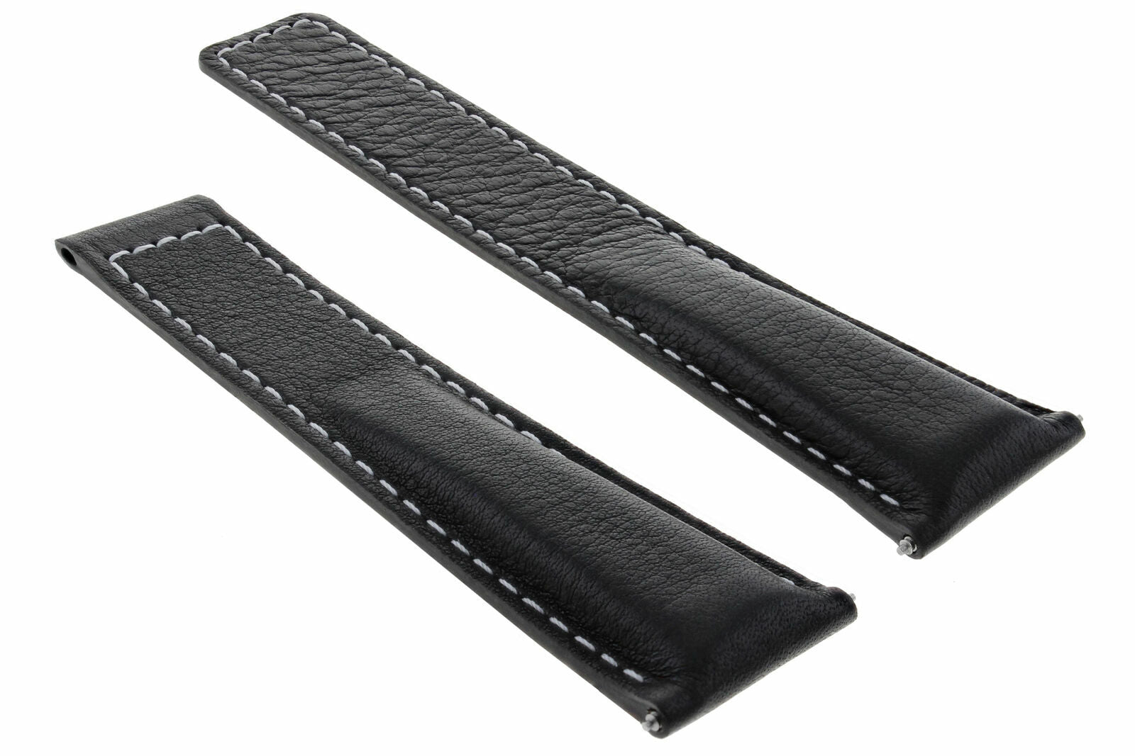 22MM MONACO LEATHER WATCH BAND STRAP SMOOTH FOR TAG HEUER CARRERA WATCH BLACK WS