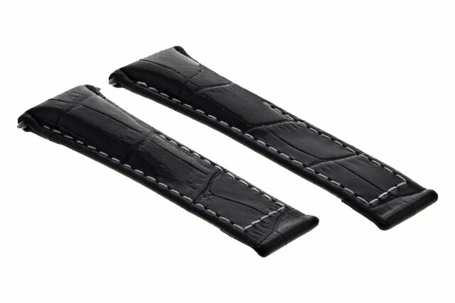 20MM LEATHER STRAP ITALIAN FOR ROLEX DAYTONA WATCH 16519 16523 BLACK WS REGULAR
